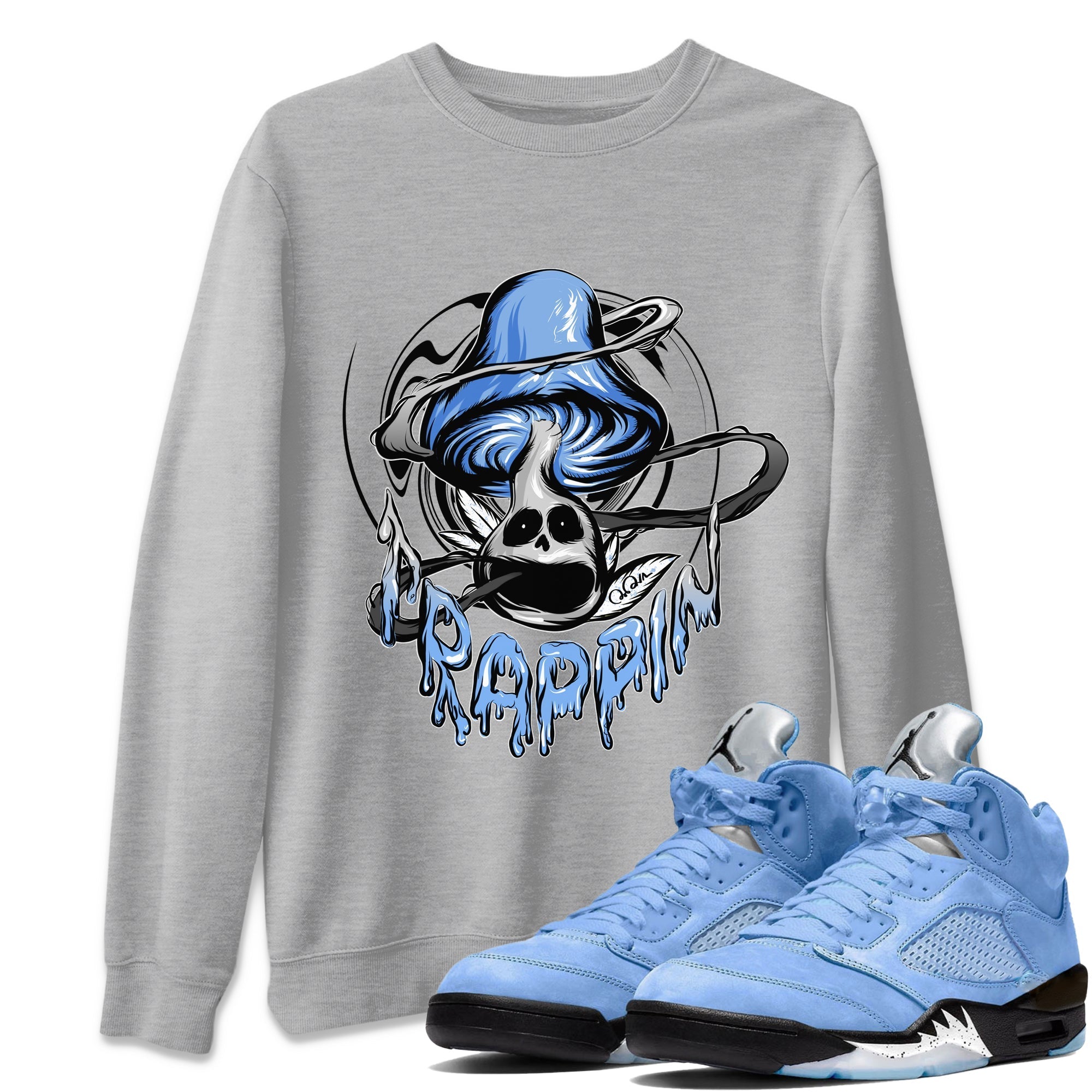 Trippin Mushroom Unisex Tops - Air Jordan 5 UNC