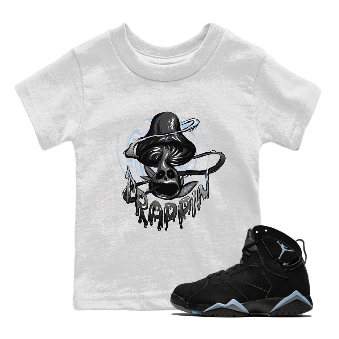 Trippin Mushroom Kids Tops - Air Jordan 7 Chambray