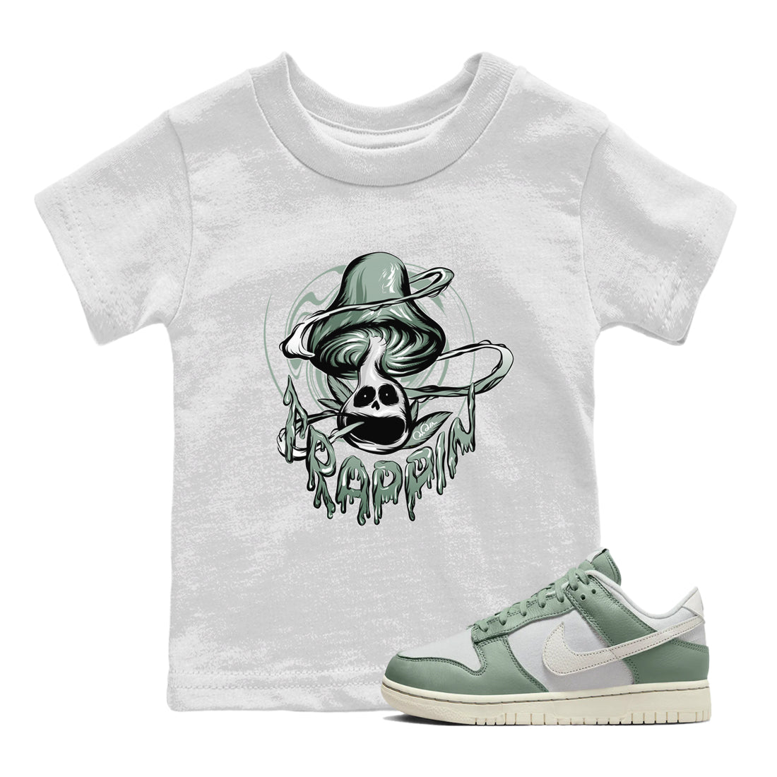Trippin Mushroom Kids Tops - Dunk Mica Green