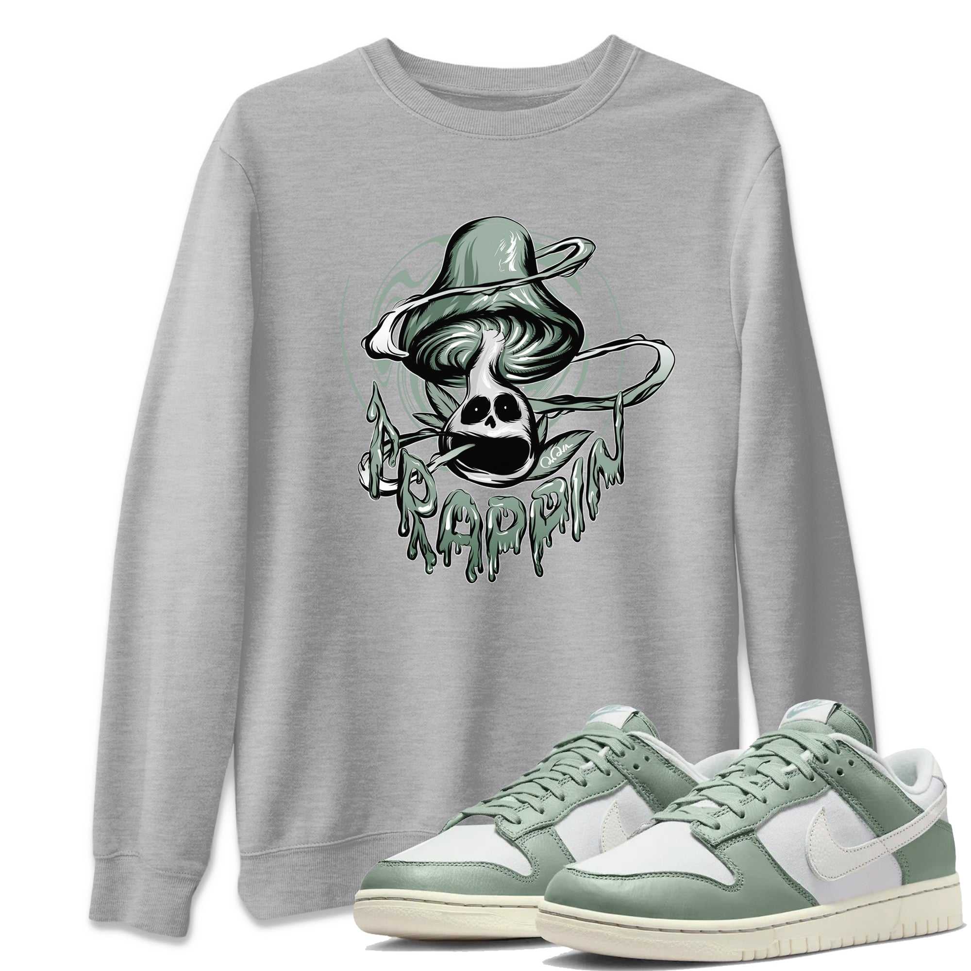 Trippin Mushroom Unisex Tops - Dunk Mica Green