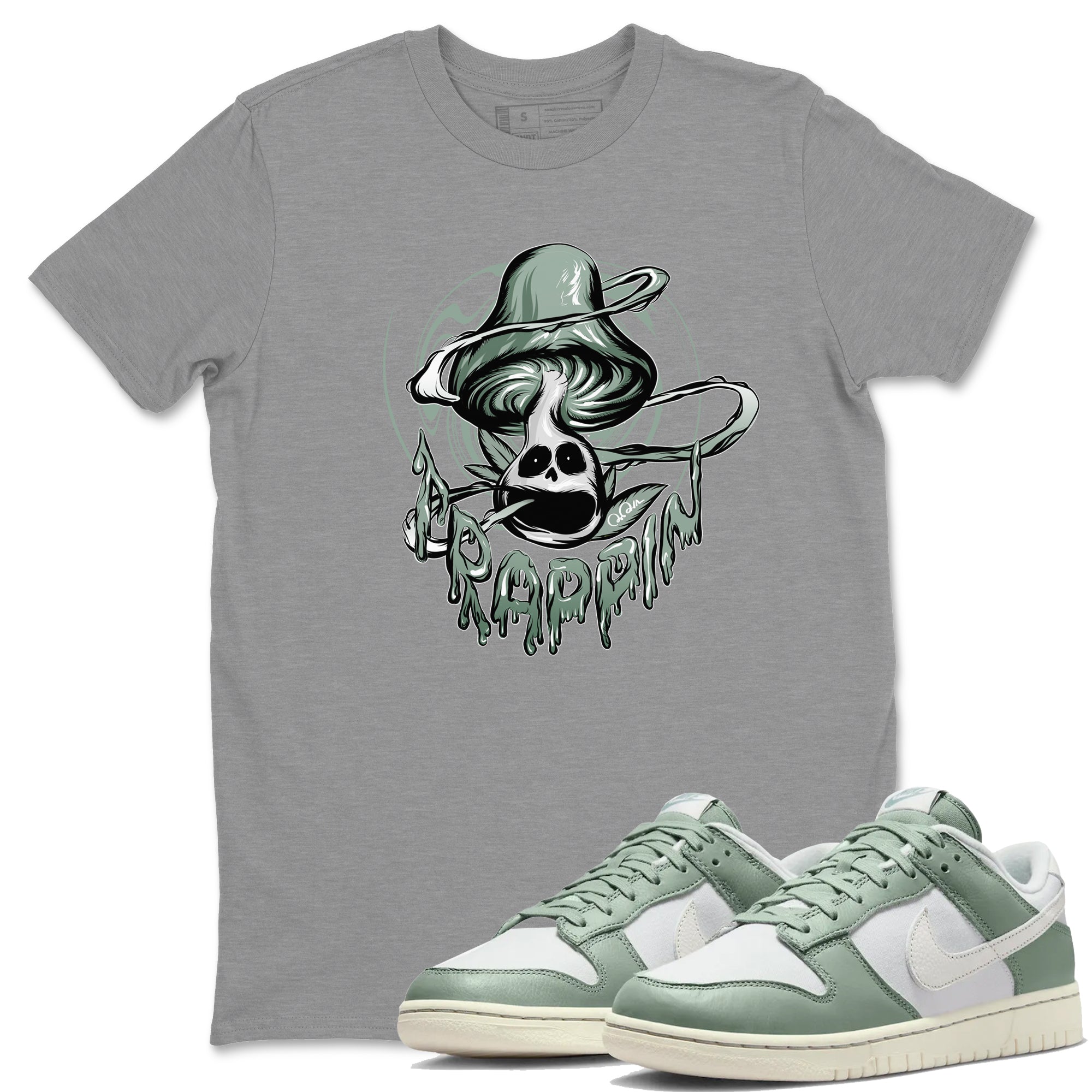 Trippin Mushroom Unisex Tops - Dunk Mica Green