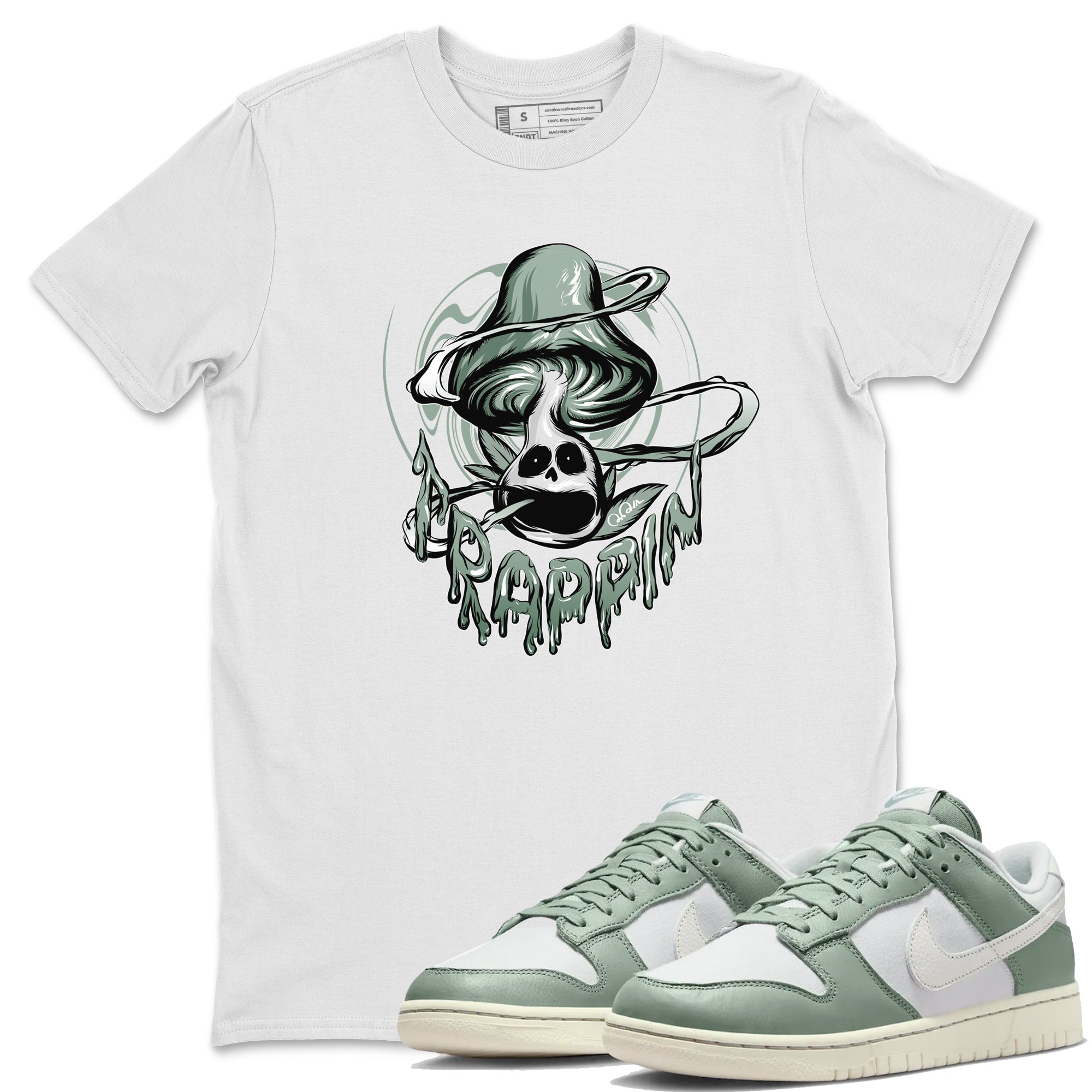 Trippin Mushroom Unisex Tops - Dunk Mica Green