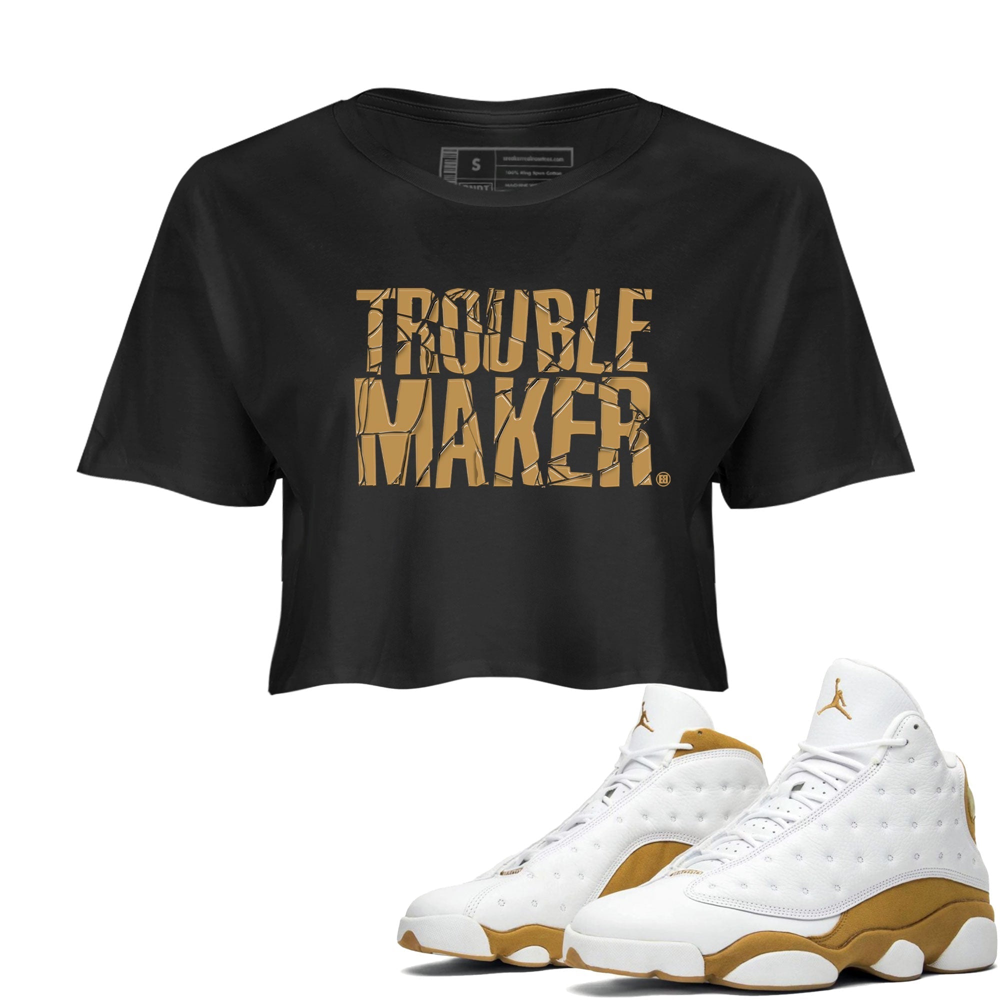 Trouble Maker snkmatch Women's Top - Air Jordan 13 Wheat
