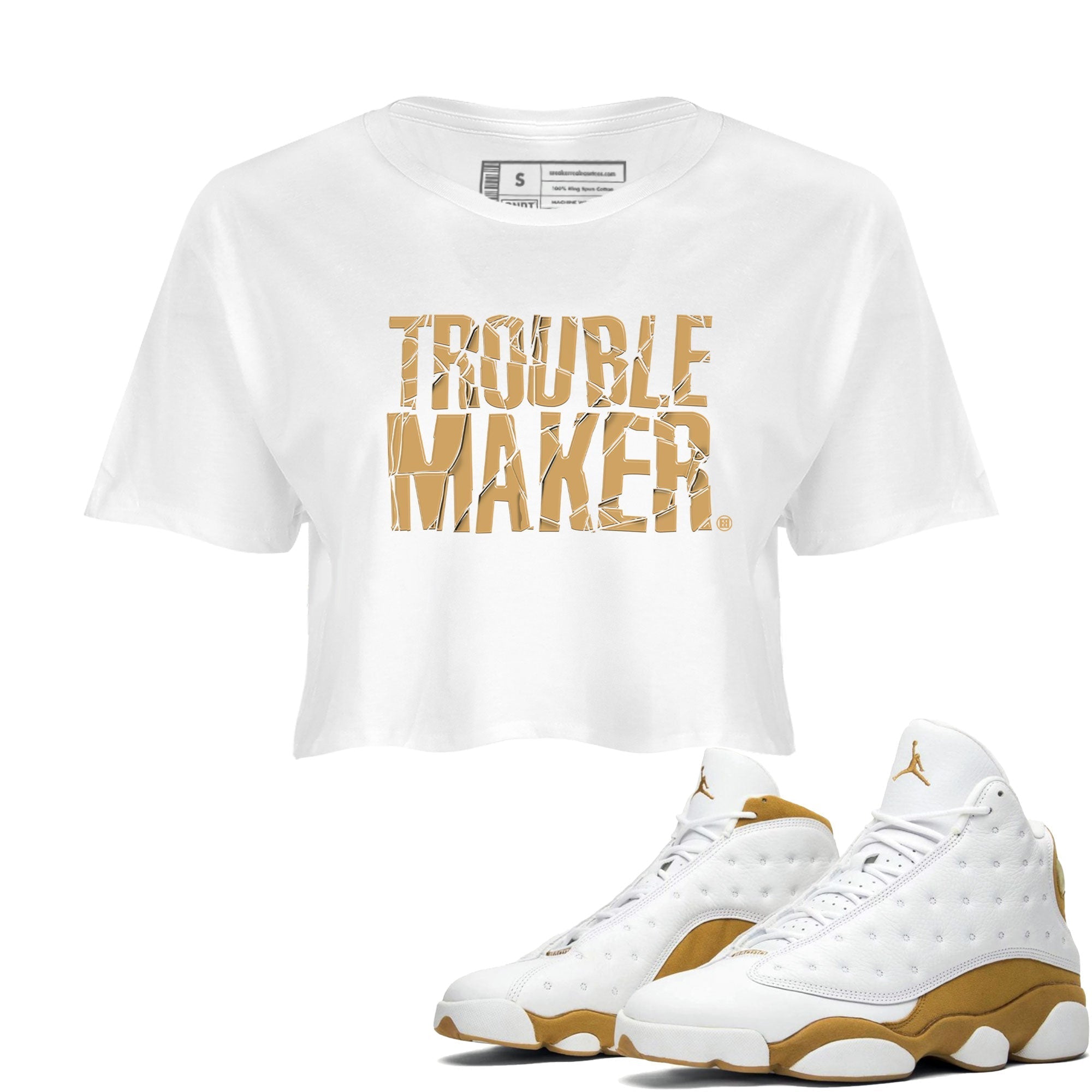 Trouble Maker snkmatch Women's Top - Air Jordan 13 Wheat