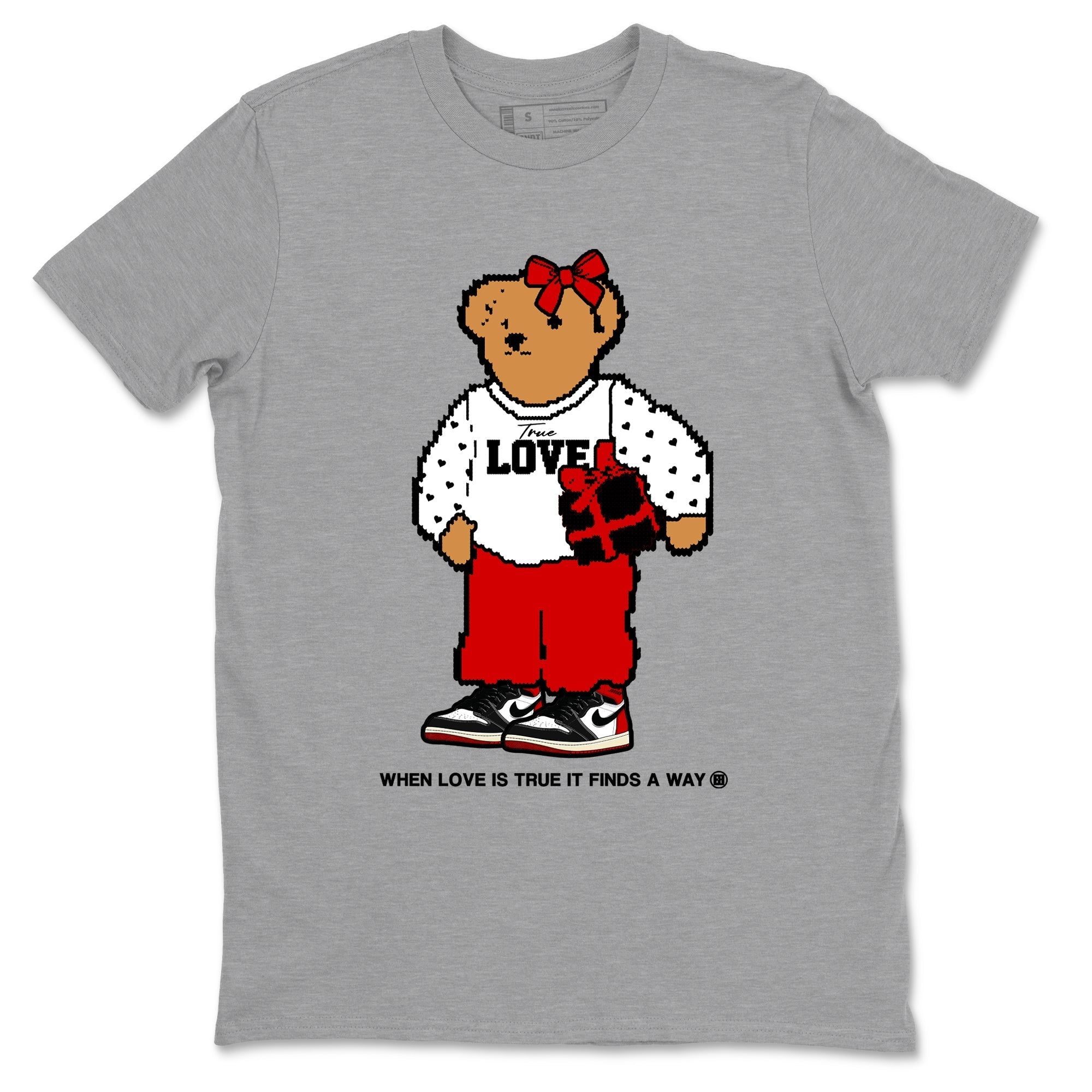 True Love Bear snkmatch Tees - Air Jordan 1 Black Toe Reimagined