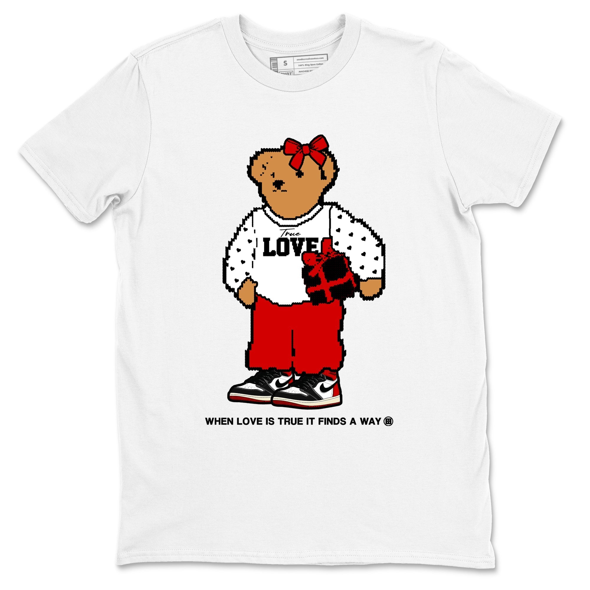 True Love Bear snkmatch Tees - Air Jordan 1 Black Toe Reimagined