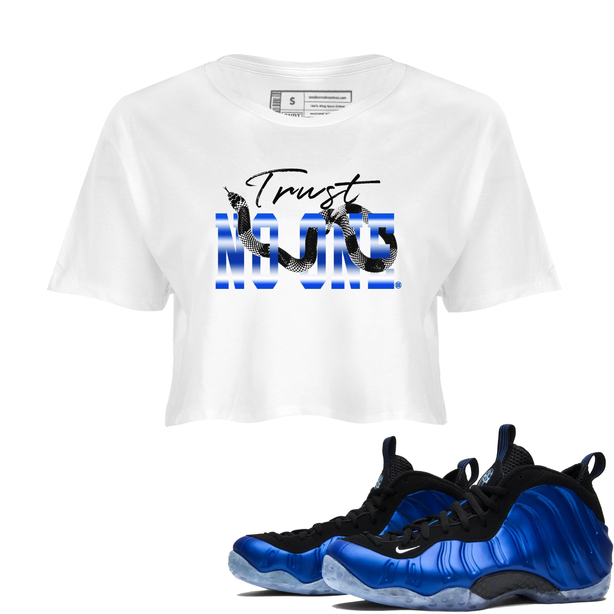 Trust No One snkmatch Women's Top - Air Foamposite One Royal