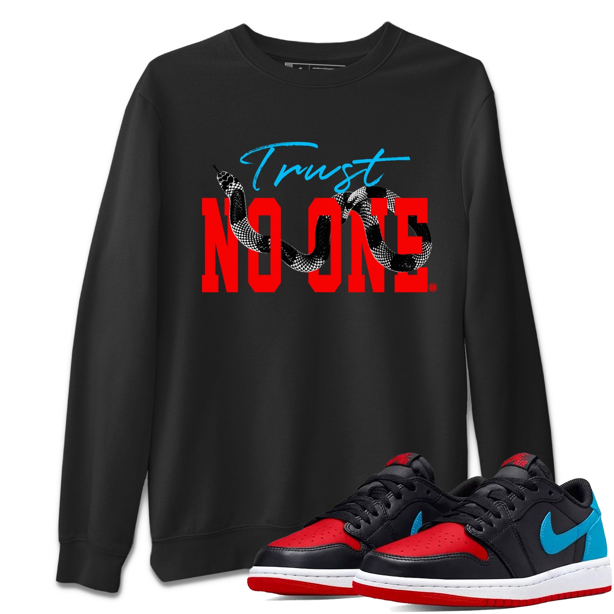 Trust No One snkmatch Tee - Air Jordan 1 UNC to Chicago