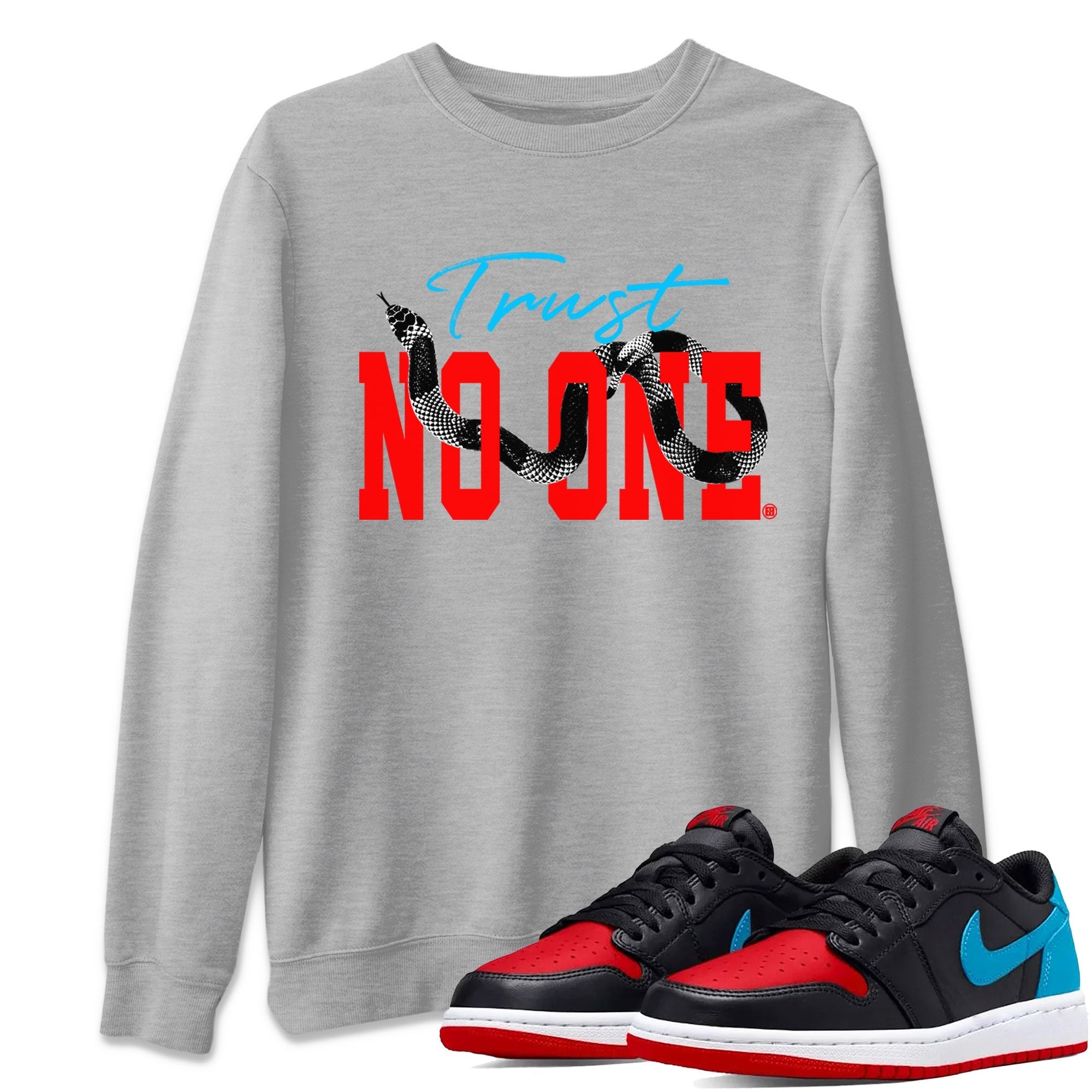 Trust No One snkmatch Tee - Air Jordan 1 UNC to Chicago