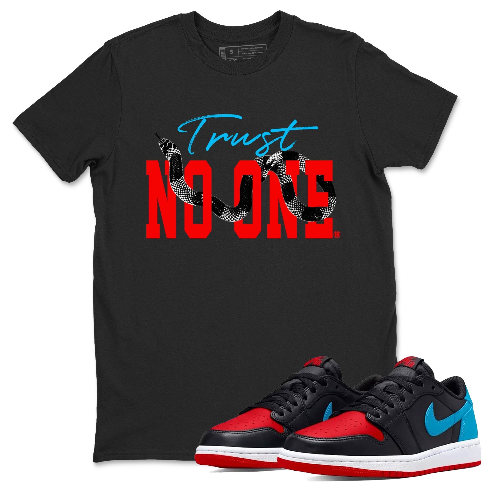 Trust No One snkmatch Tee - Air Jordan 1 UNC to Chicago