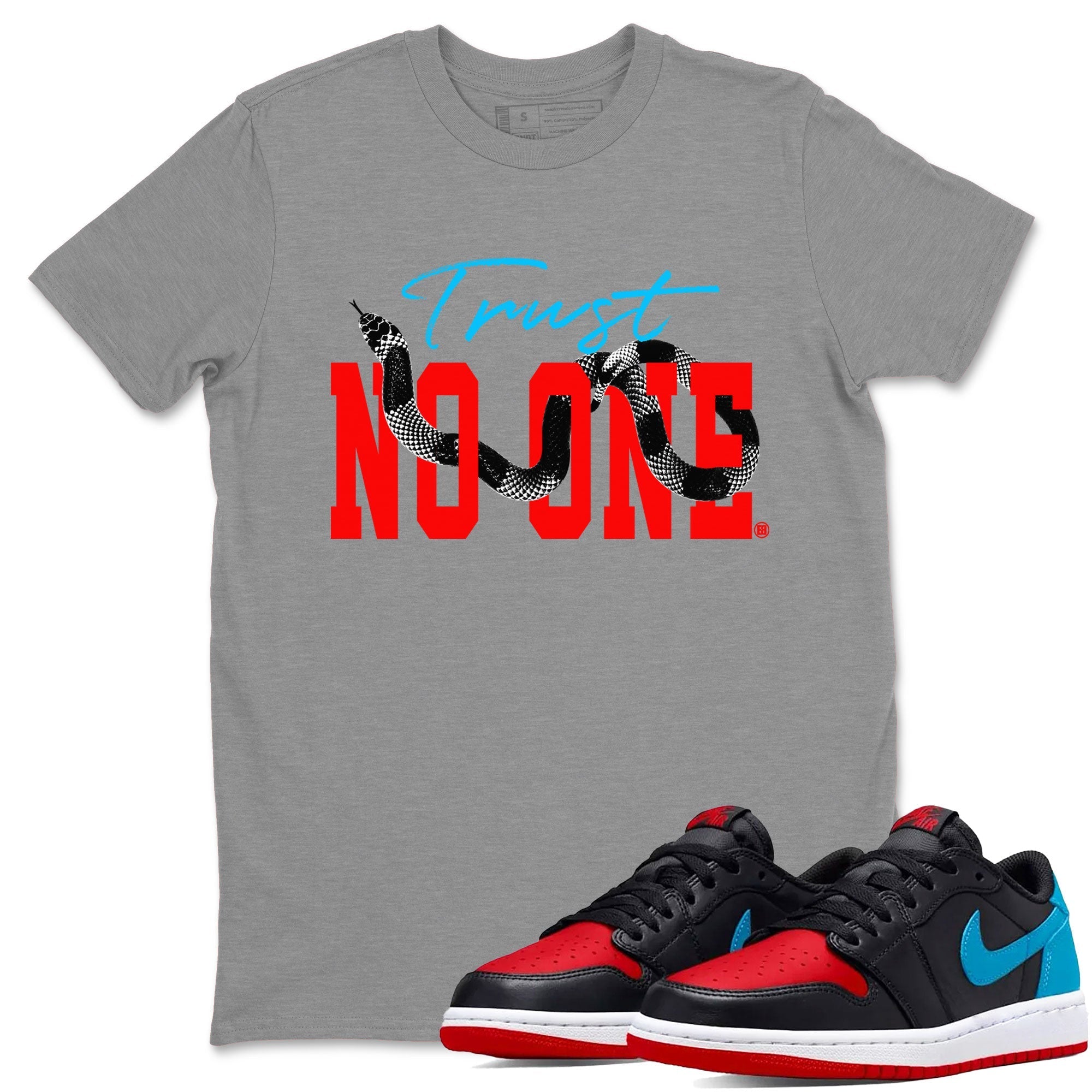 Trust No One snkmatch Tee - Air Jordan 1 UNC to Chicago