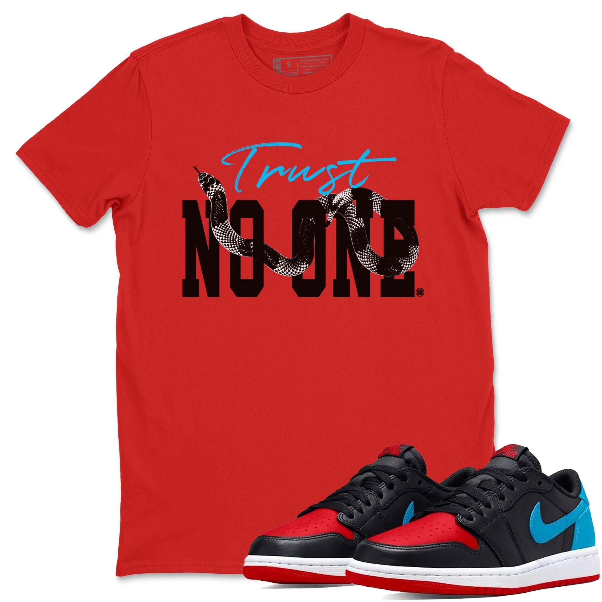 Trust No One snkmatch Tee - Air Jordan 1 UNC to Chicago