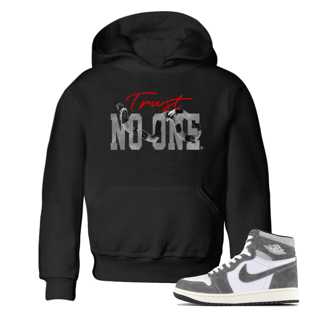 Trust No One Kids Tops - Air Jordan 1 Washed Heritage