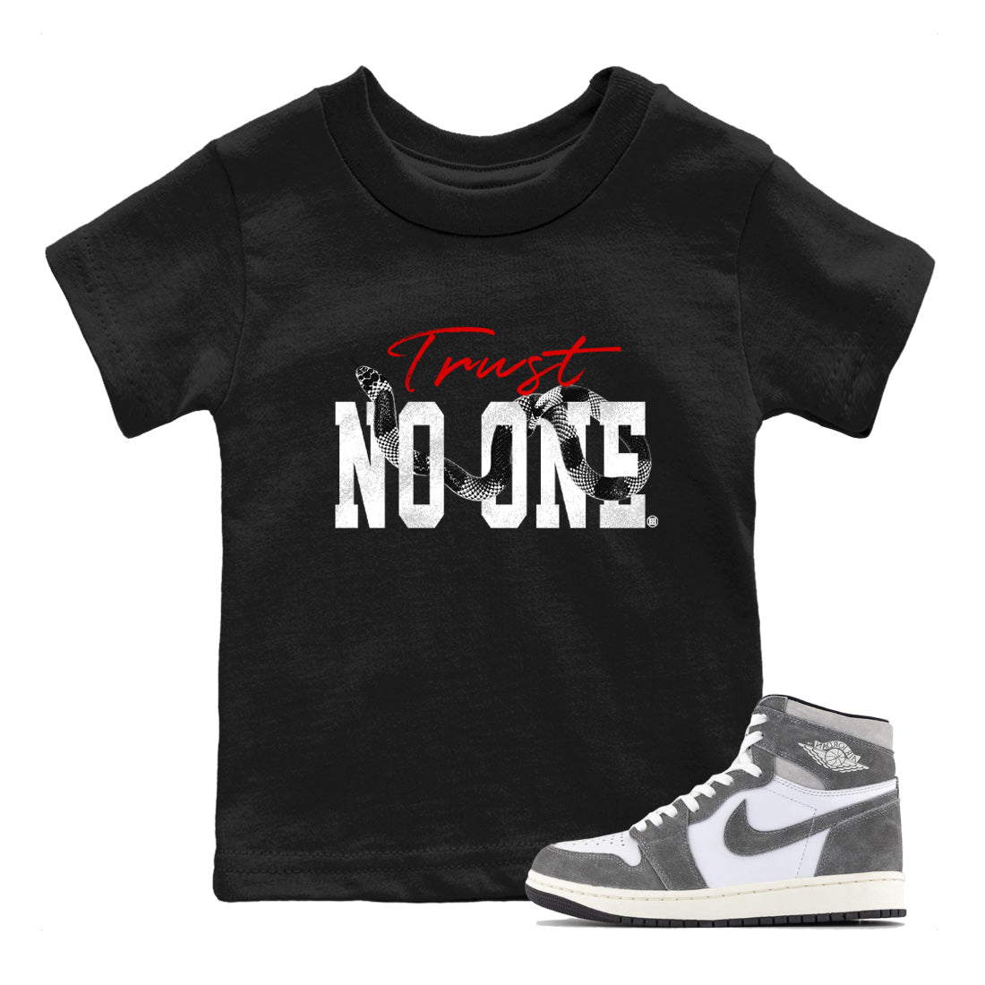 Trust No One Kids Tops - Air Jordan 1 Washed Heritage