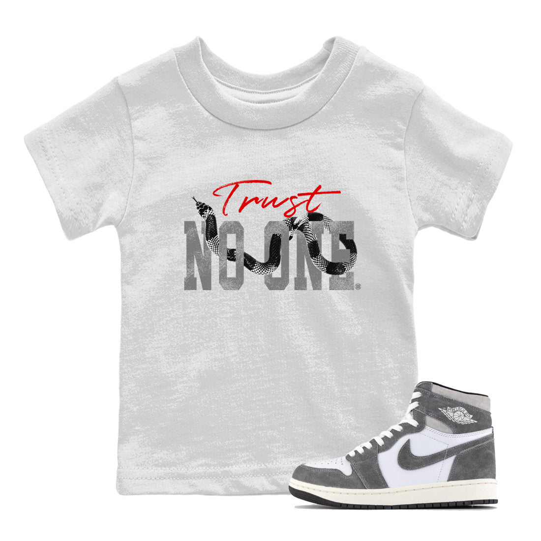 Trust No One Kids Tops - Air Jordan 1 Washed Heritage