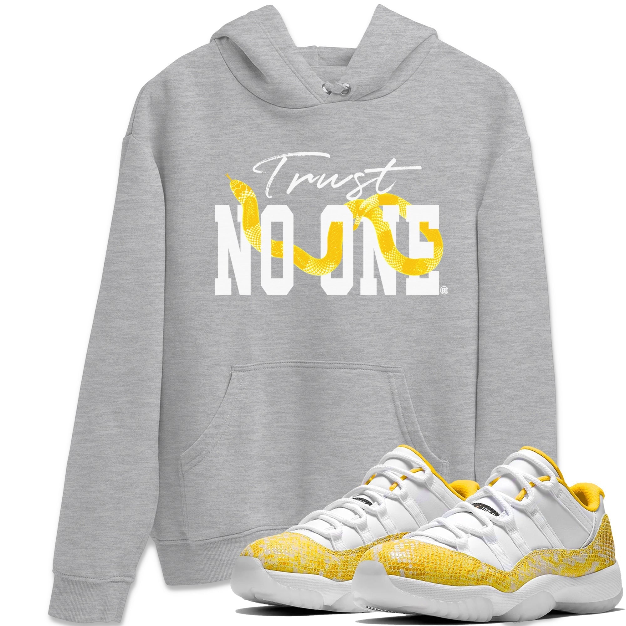 Trust No One Unisex Tops - Air Jordan 11 Yellow Python