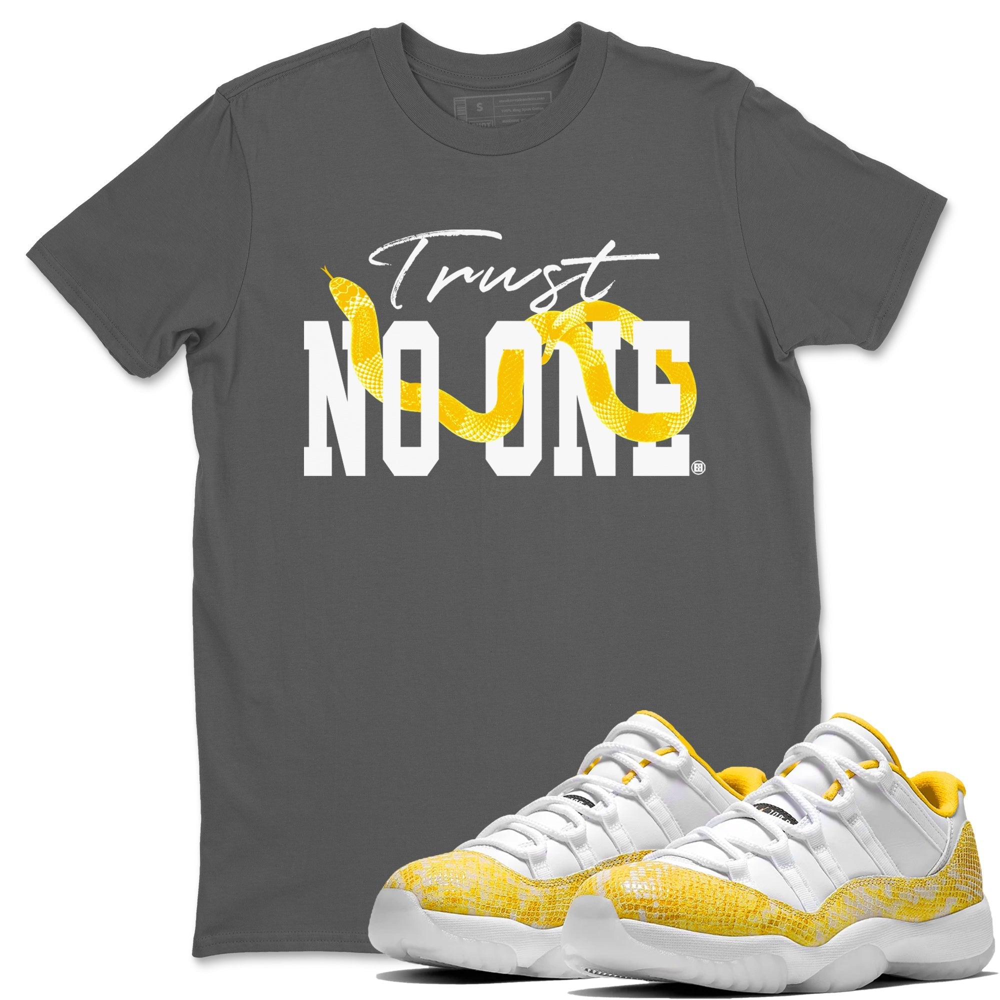Trust No One Unisex Tops - Air Jordan 11 Yellow Python