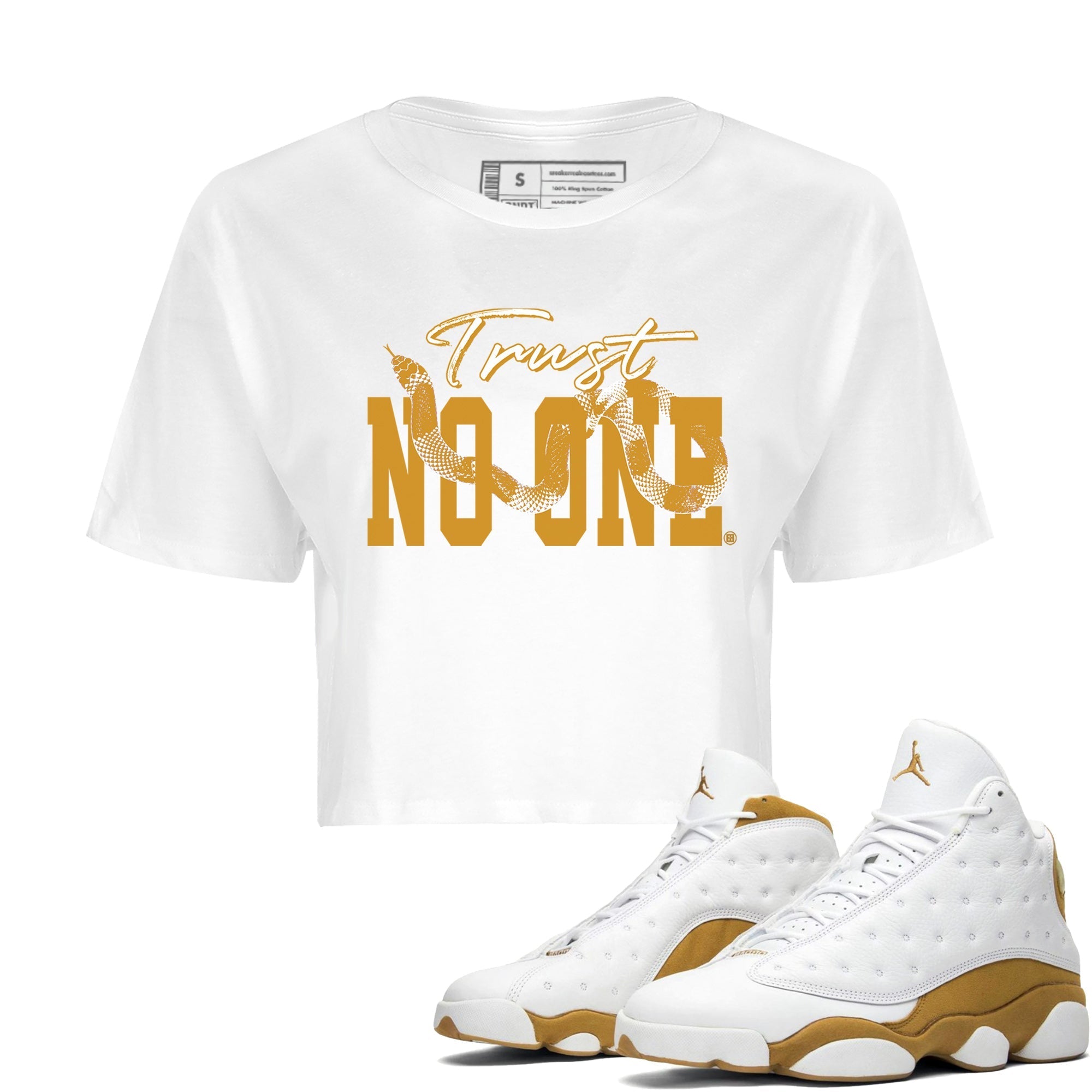 Trust No One Women's Tops - Air Jordan 13 Wheat