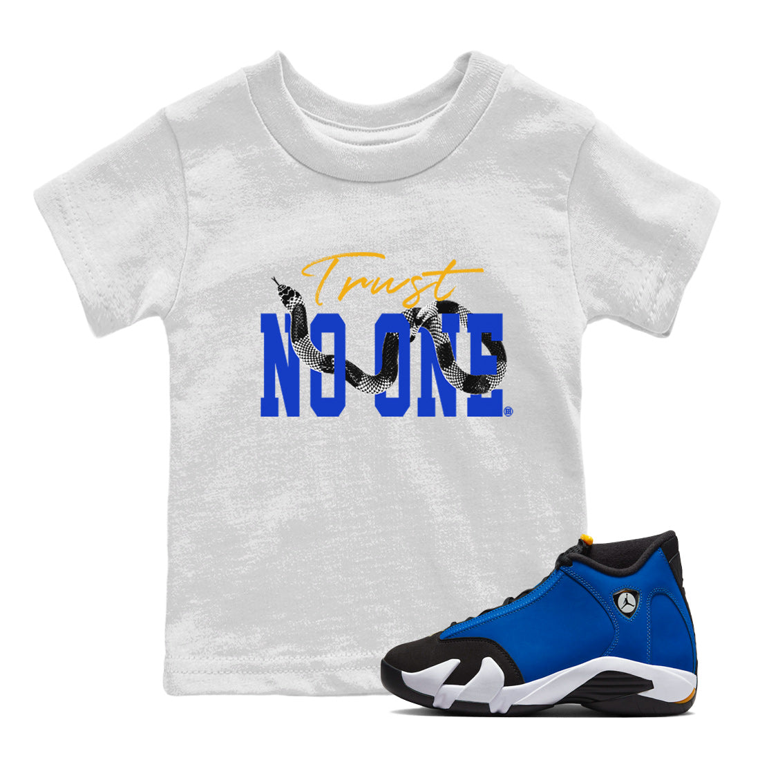 Trust No One Kids Tops - Air Jordan 14 Laney