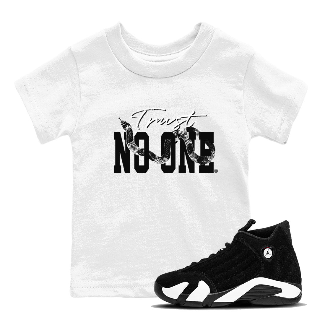 Trust No One snkmatch Tees Kids - Air Jordan 14 Panda