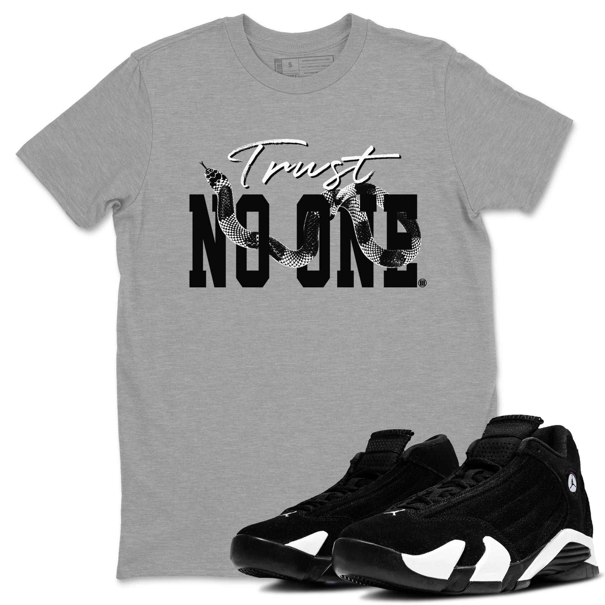 Trust No One snkmatch Tees - Air Jordan 14 Panda