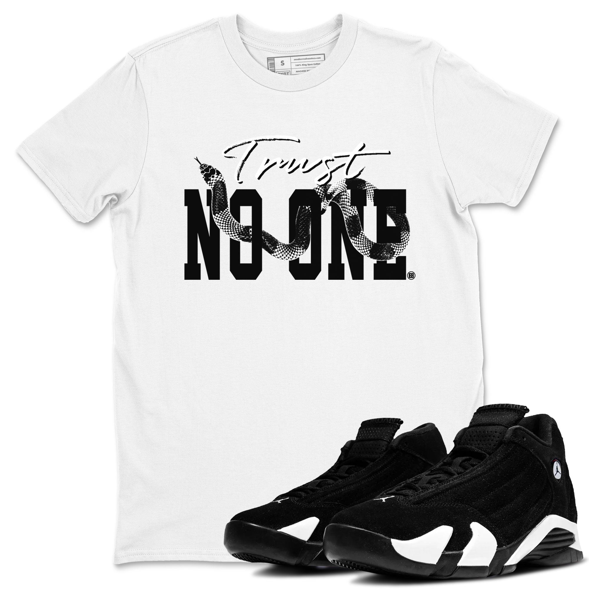 Trust No One snkmatch Tees - Air Jordan 14 Panda
