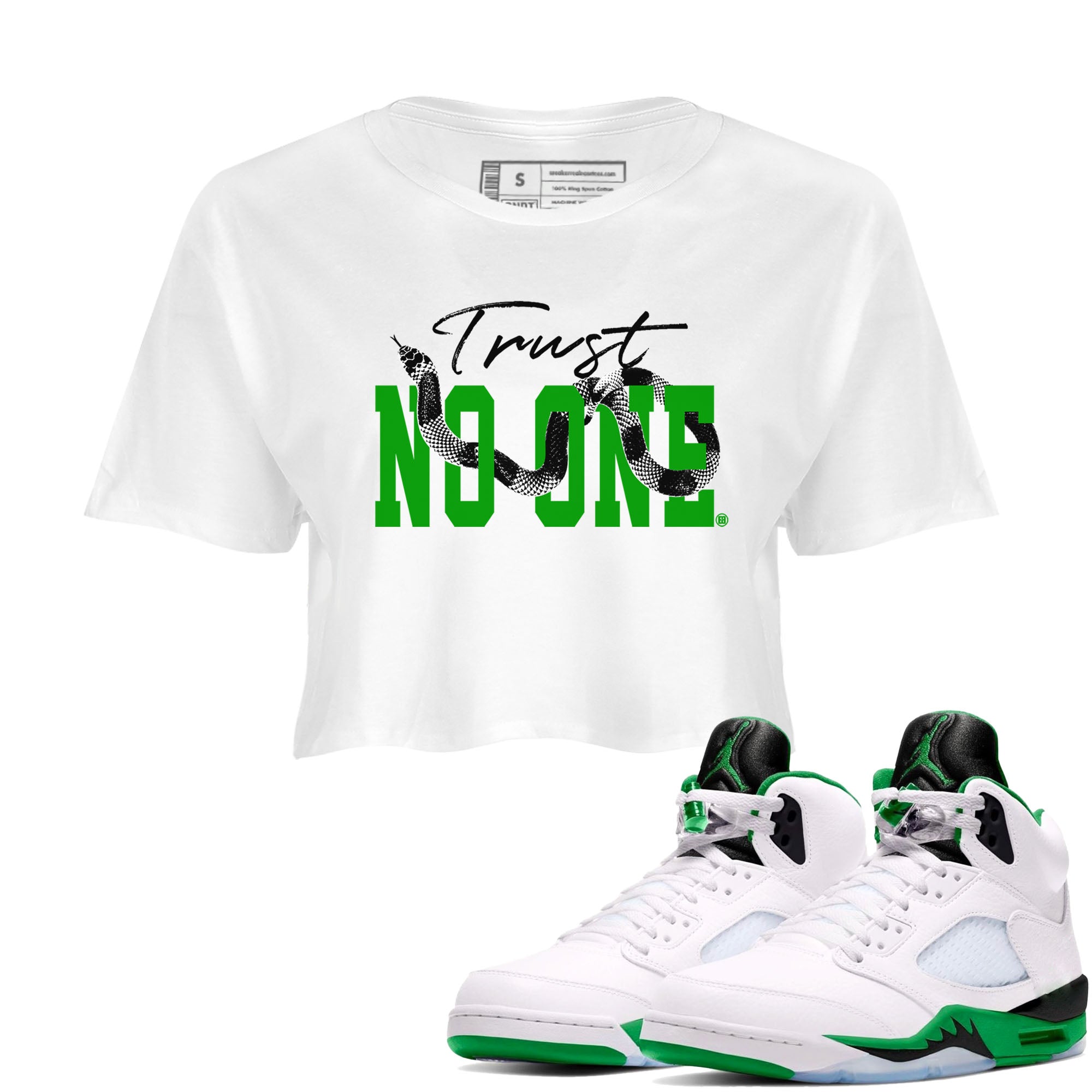 Trust No One snkmatch Women's Top - Air Jordan 5 Lucky Green