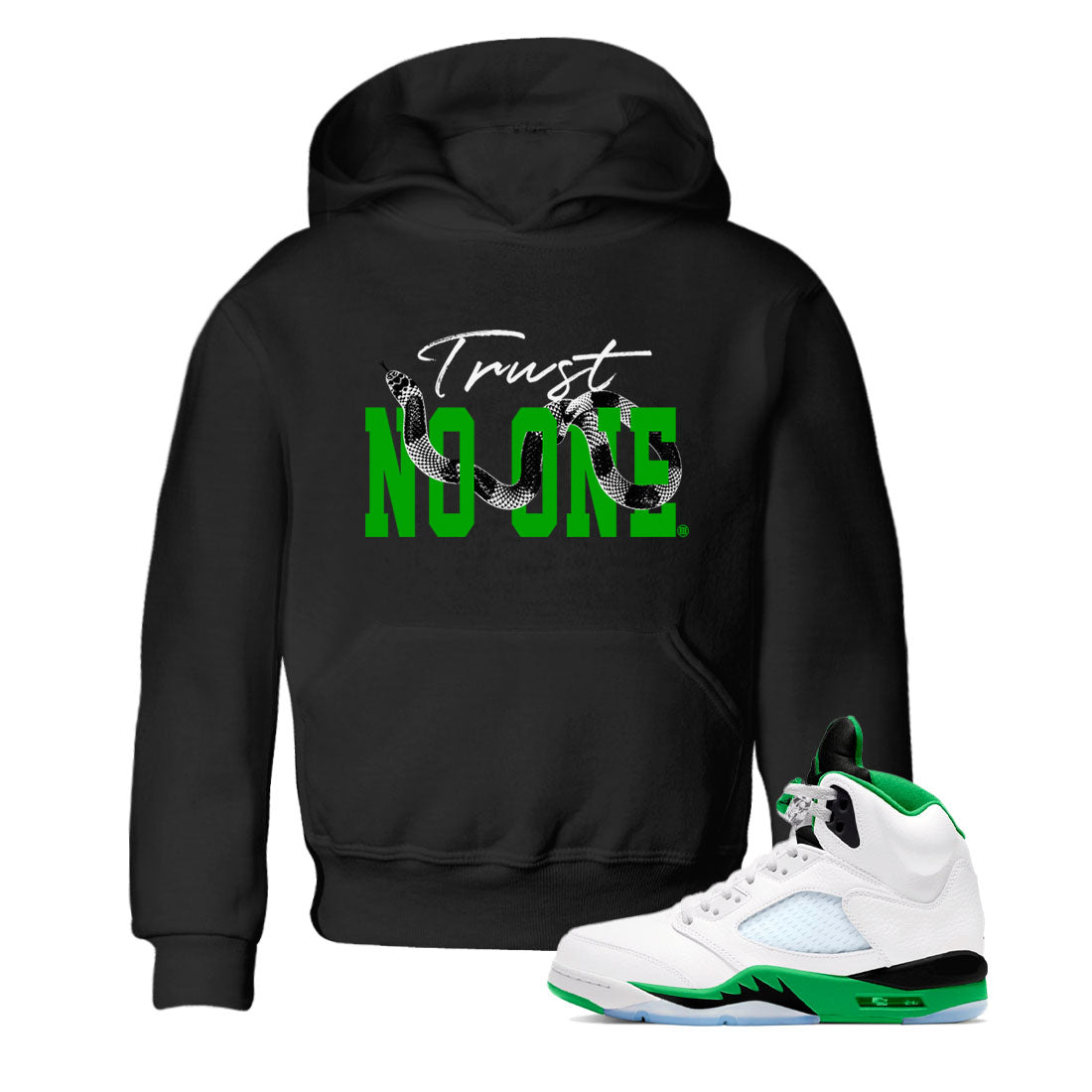 Trust No One snkmatch Tees Kids - Air Jordan 5 Lucky Green