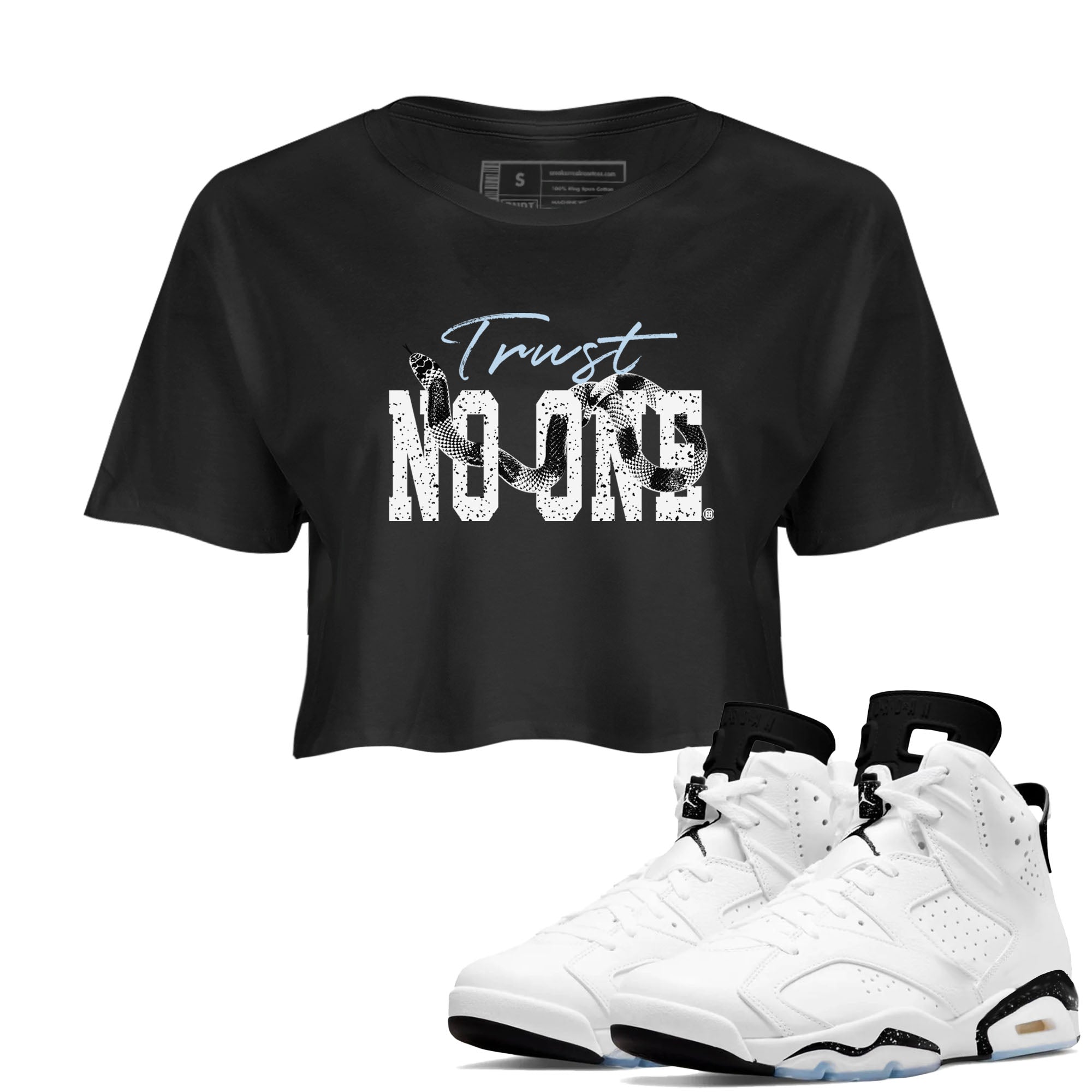 Trust No One snkmatch Women's Top - Air Jordan 6 White Black