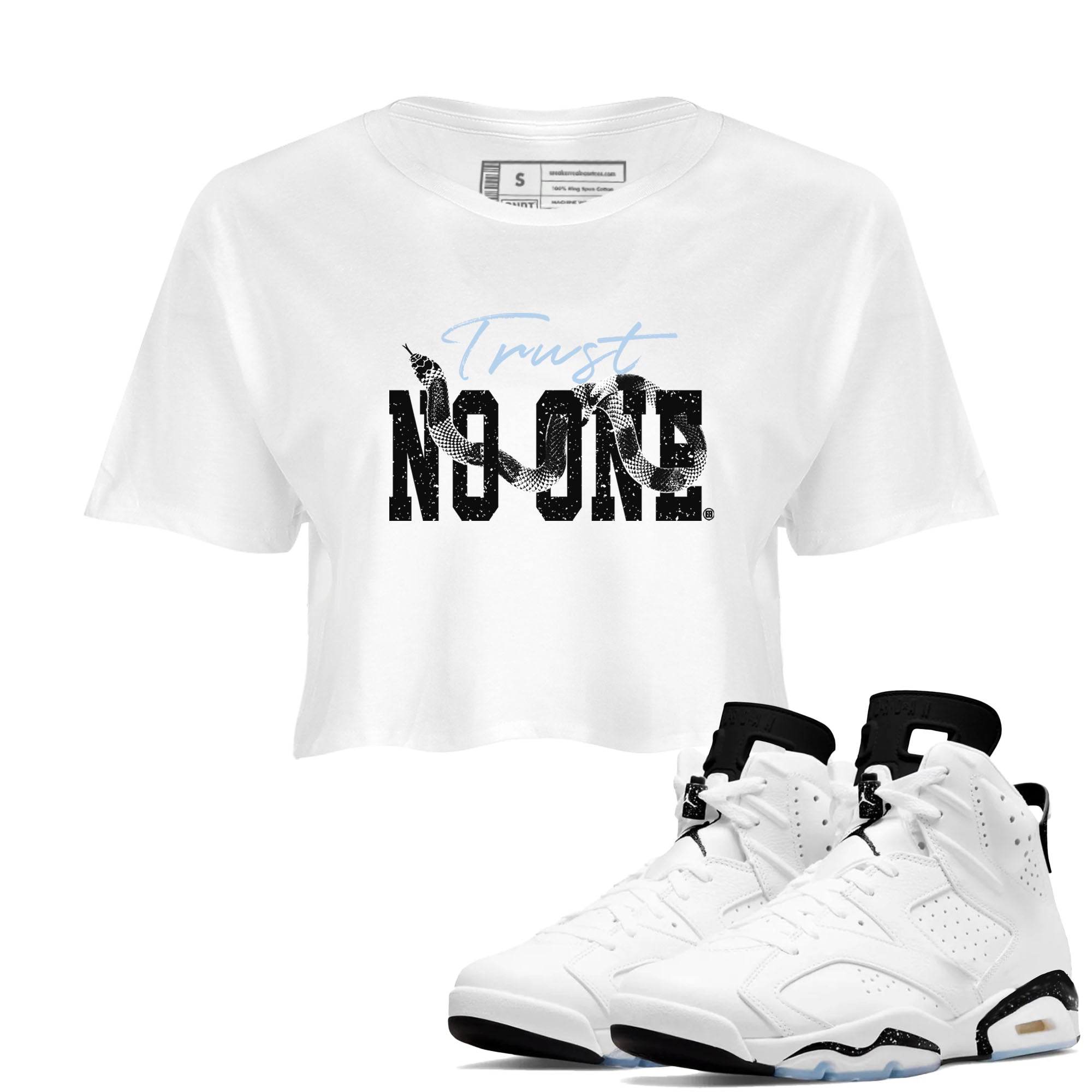 Trust No One snkmatch Women's Top - Air Jordan 6 White Black
