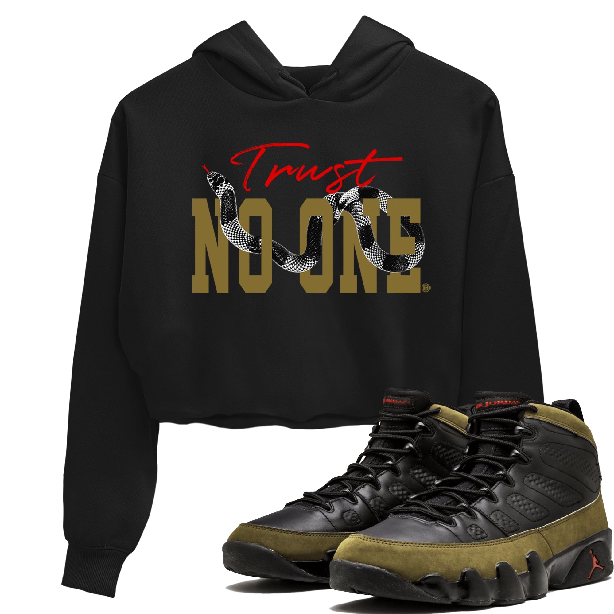 Trust No One snkmatch Women's Top - Air Jordan 9 Olive