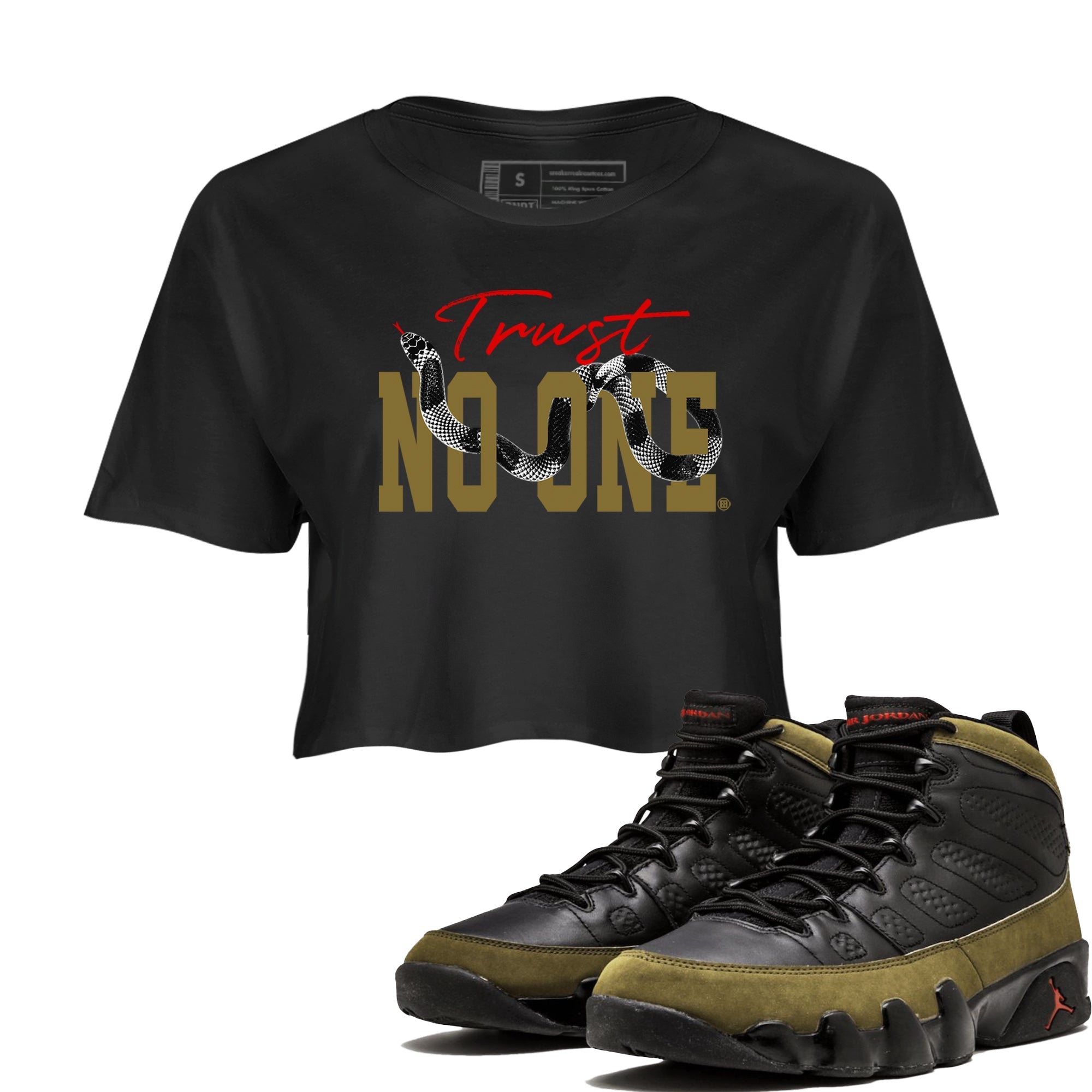 Trust No One snkmatch Women's Top - Air Jordan 9 Olive