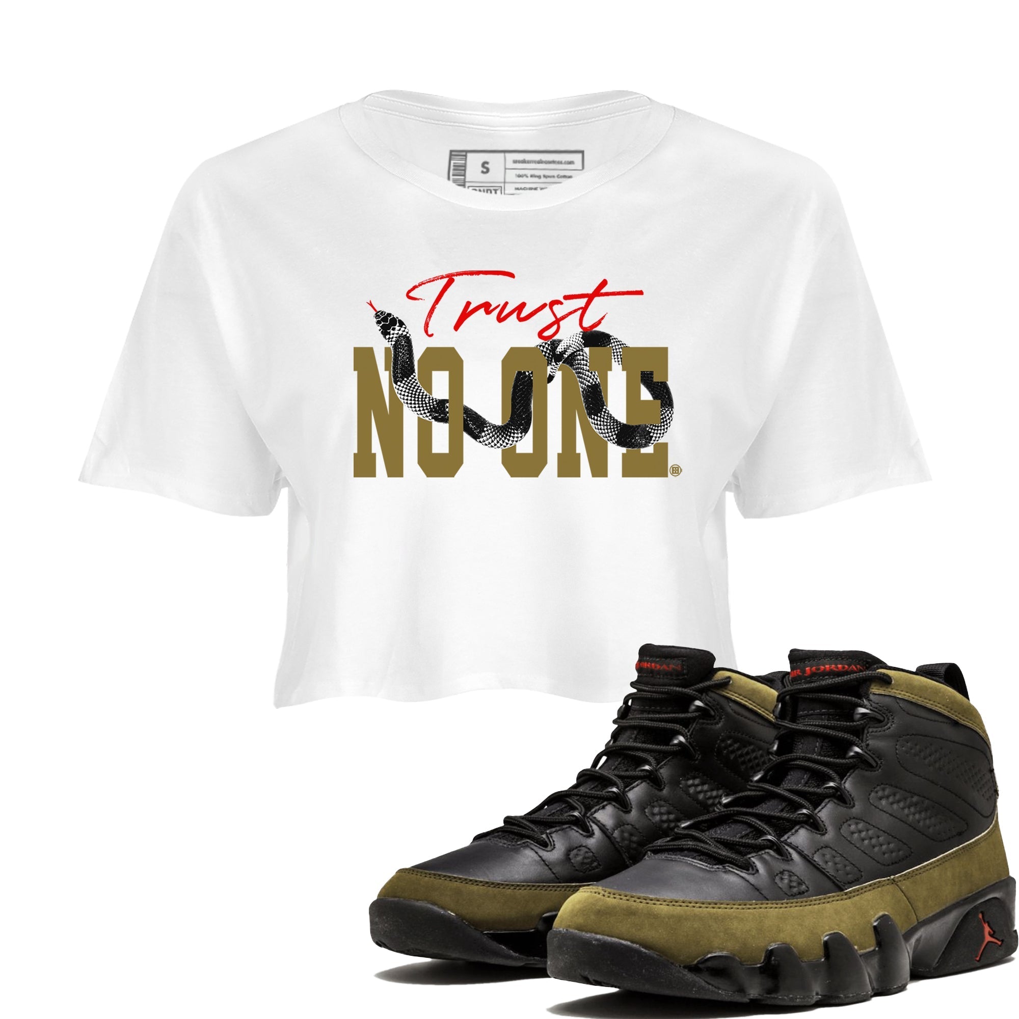 Trust No One snkmatch Women's Top - Air Jordan 9 Olive