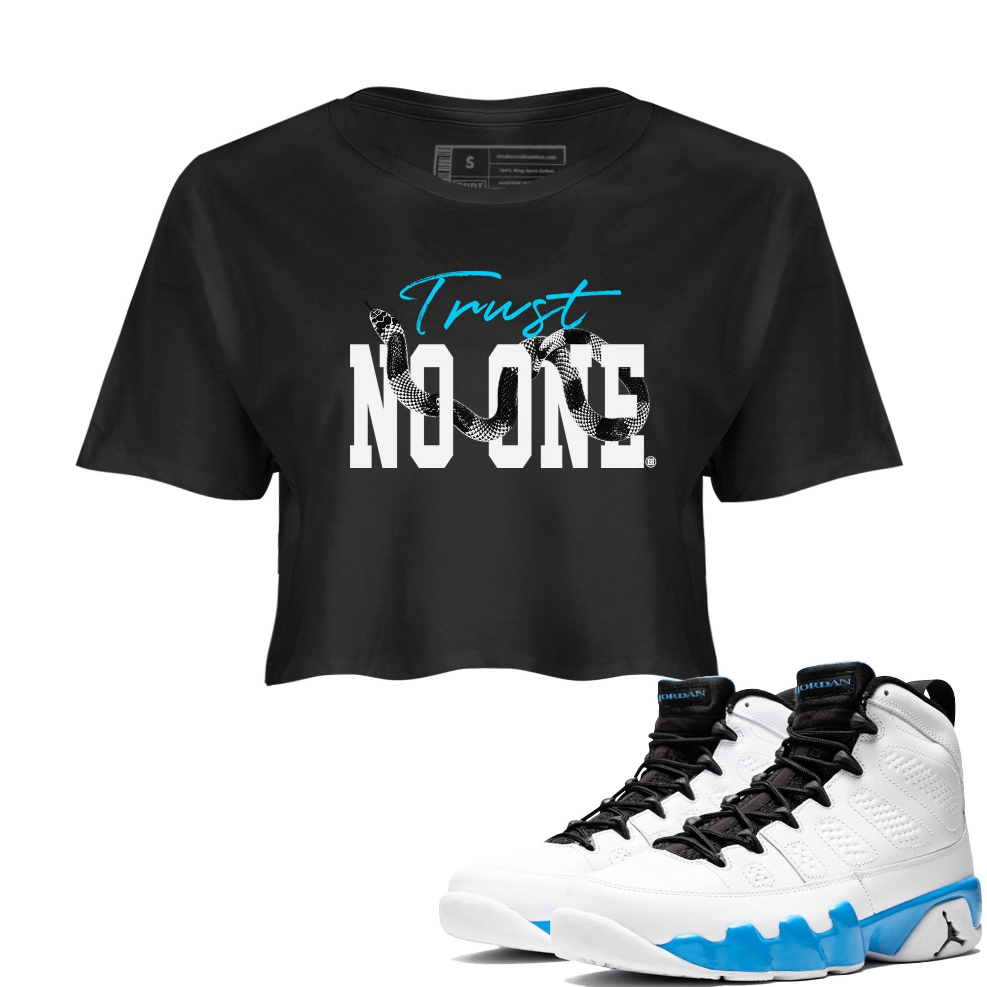 Trust No One snkmatch Women's Top - Air Jordan 9 Powder Blue