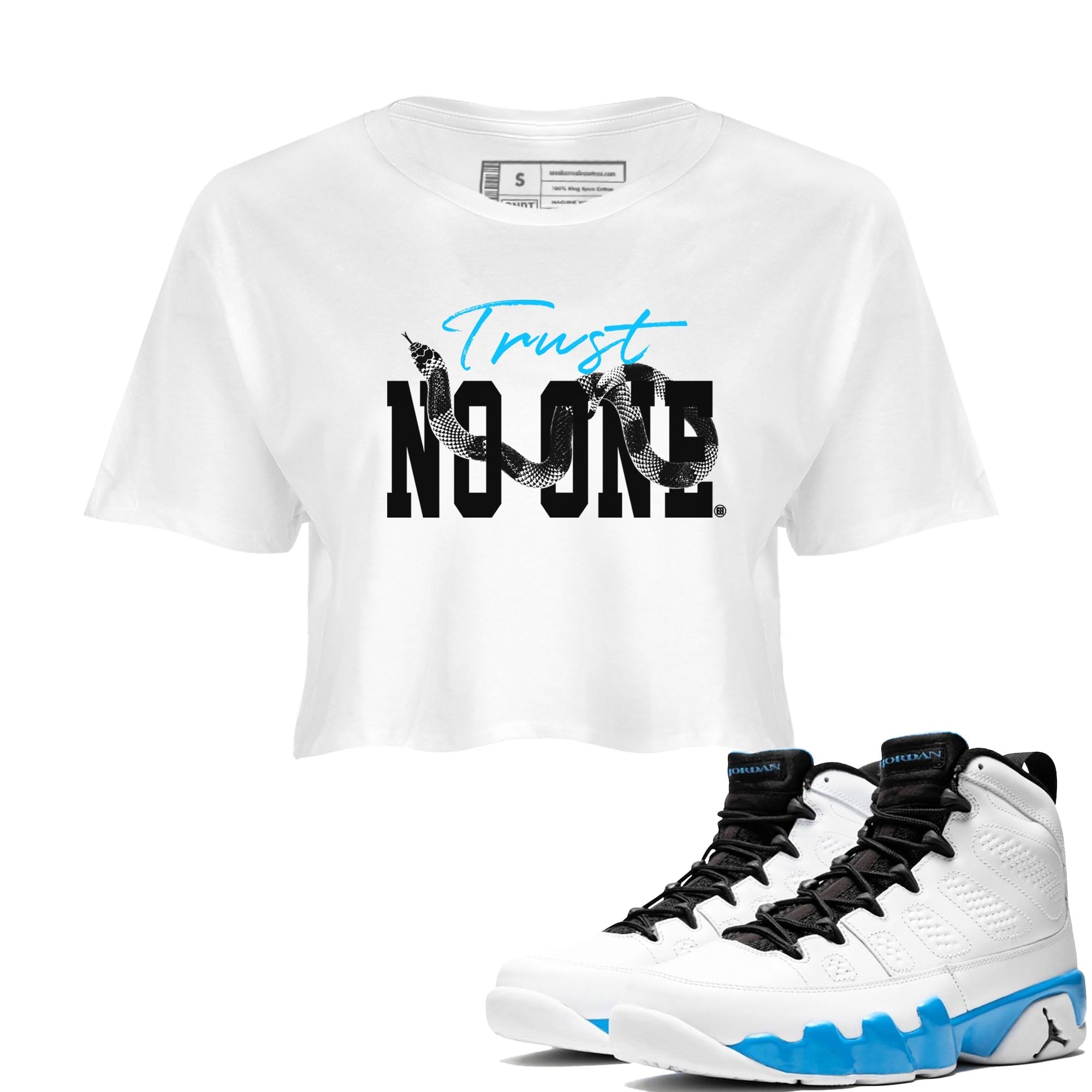 Trust No One snkmatch Women's Top - Air Jordan 9 Powder Blue