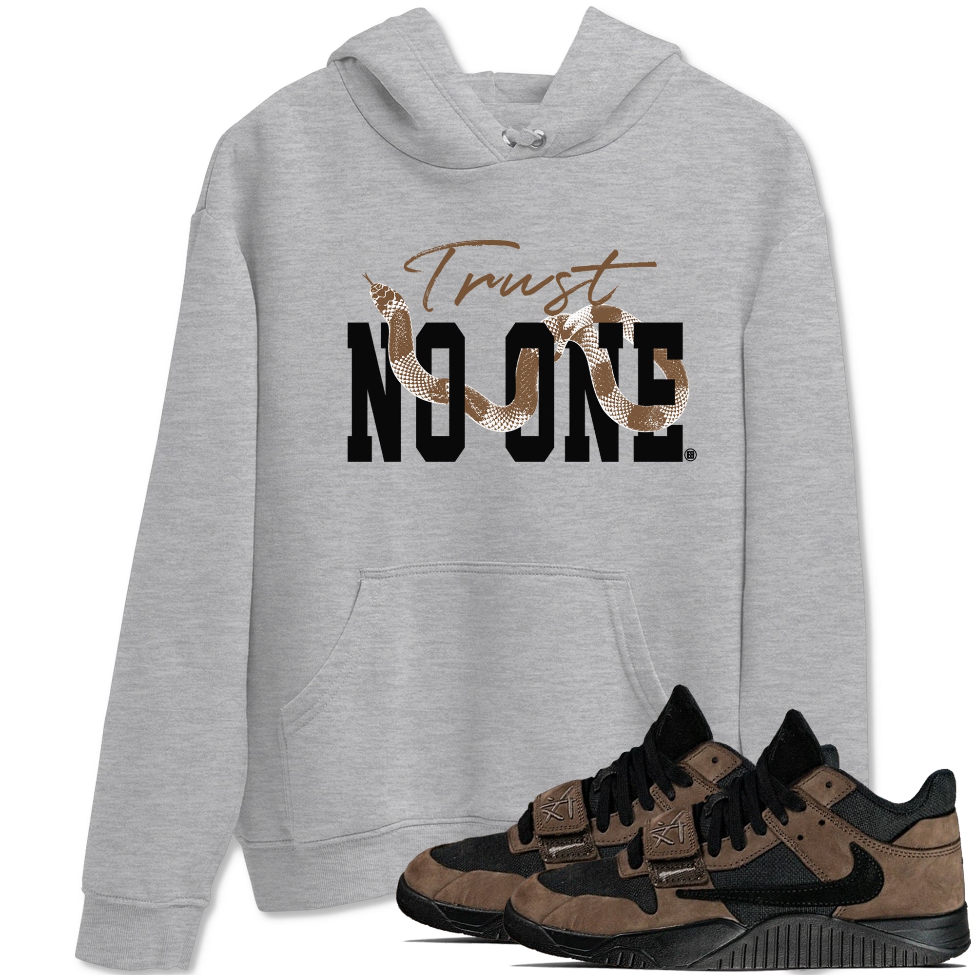Trust No One snkmatch Tees - Jordan Jumpman Jack Travis Scott Dark Mocha