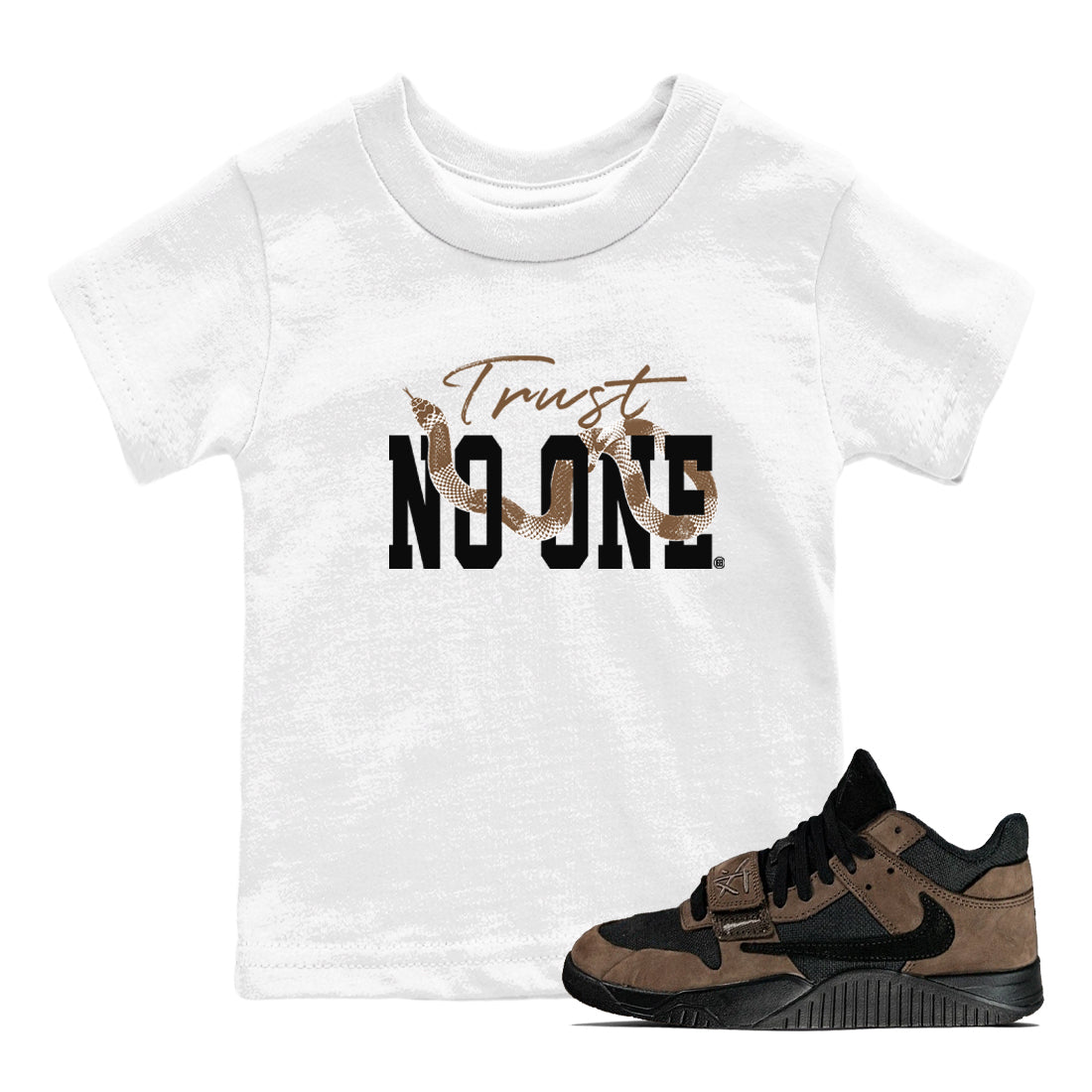 Trust No One snkmatch Tees Kids - Jordan Jumpman Jack Travis Scott Dark Mocha