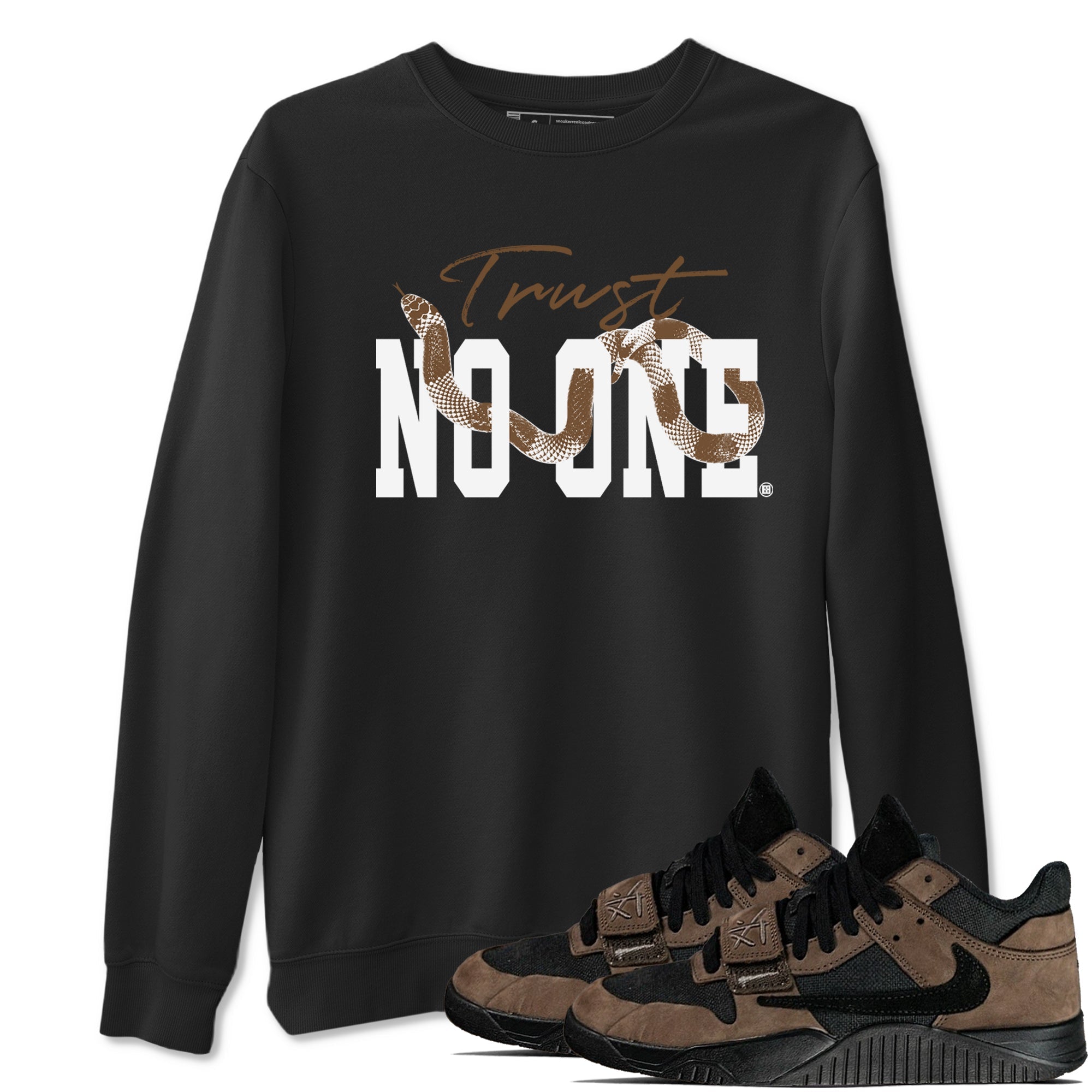 Trust No One snkmatch Tees - Jordan Jumpman Jack Travis Scott Dark Mocha