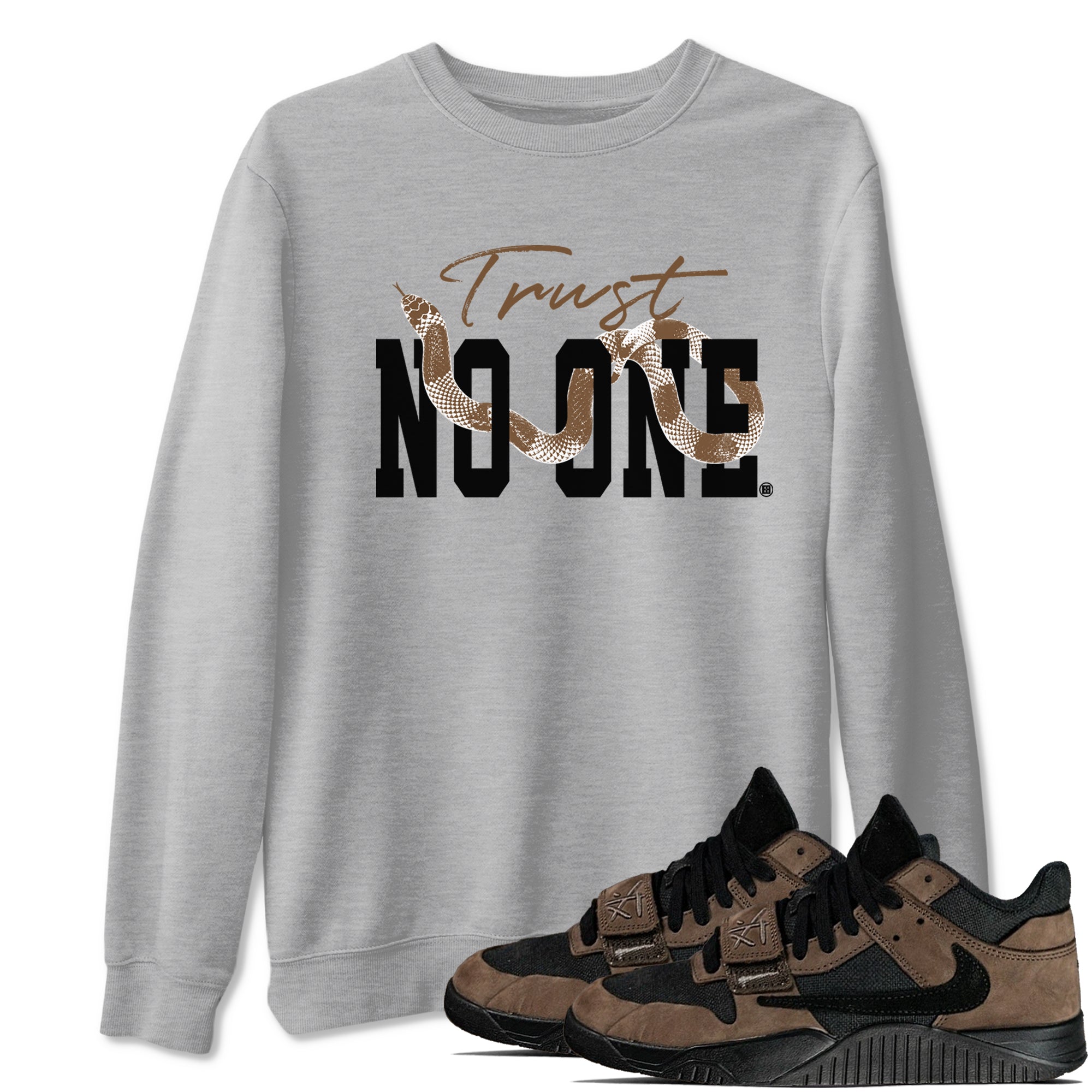 Trust No One snkmatch Tees - Jordan Jumpman Jack Travis Scott Dark Mocha