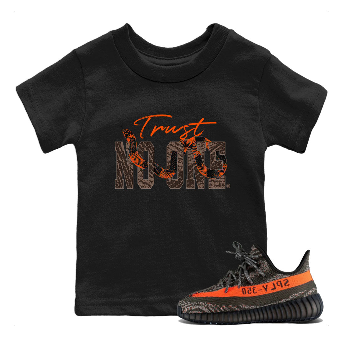 Trust No One snkmatch Tee Kids - Yeezy 350 Carbon Beluga