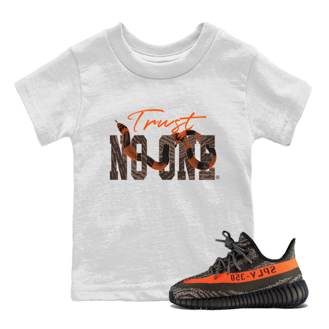 Trust No One snkmatch Tee Kids - Yeezy 350 Carbon Beluga