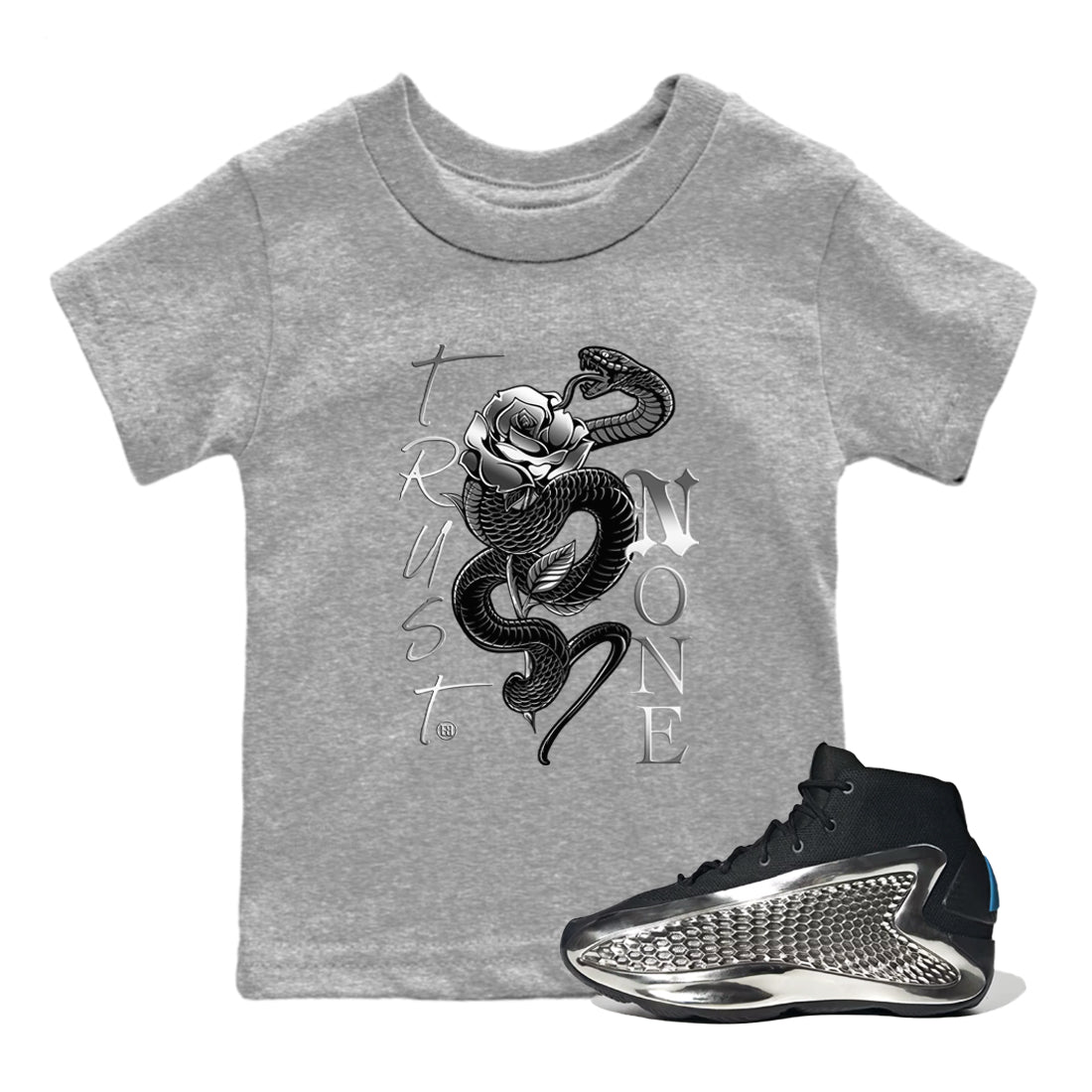 Trust None snkmatch Tees Kids - AE 1 Silver Metallic