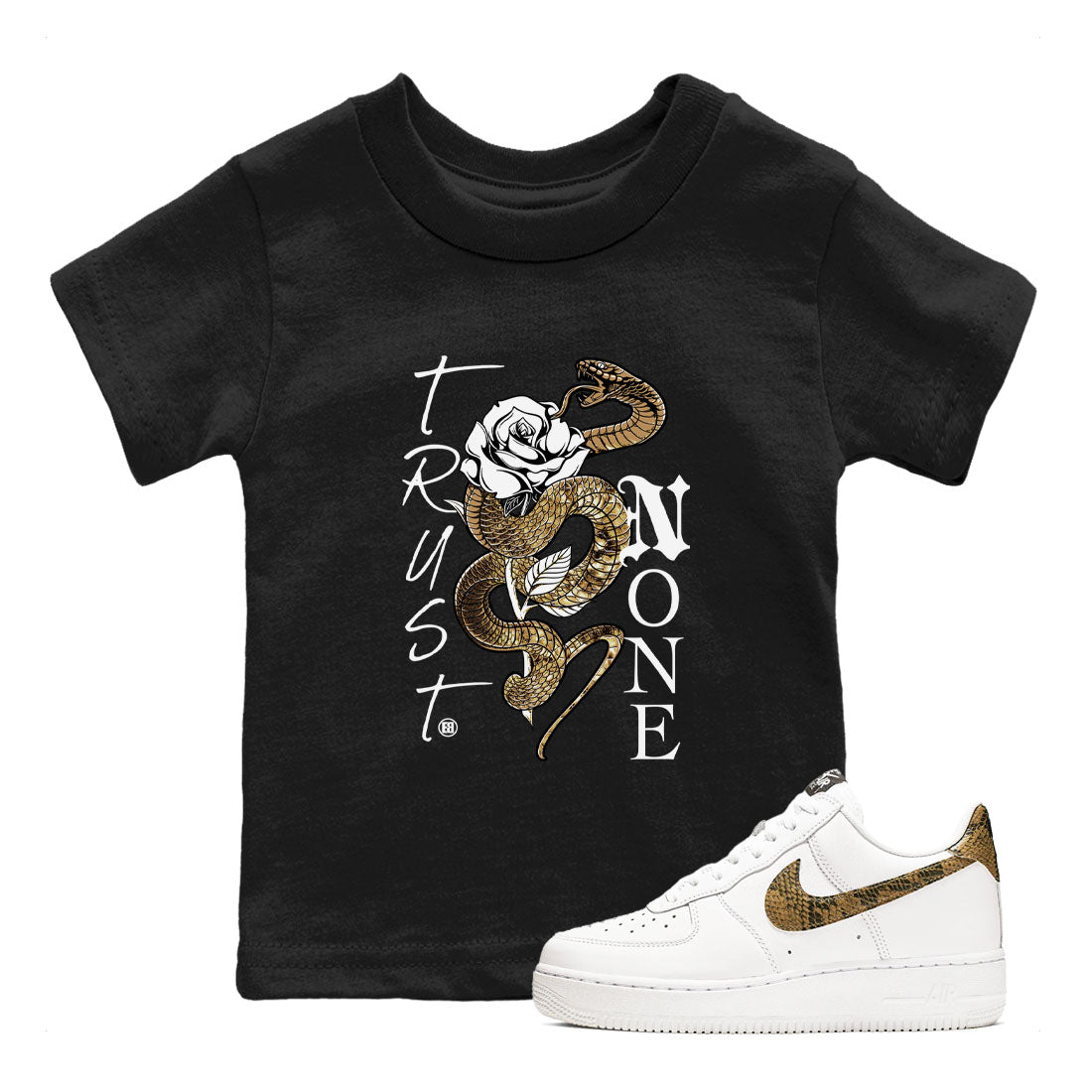 Trust None snkmatch Tees Kids - Air Force 1 Ivory Snake