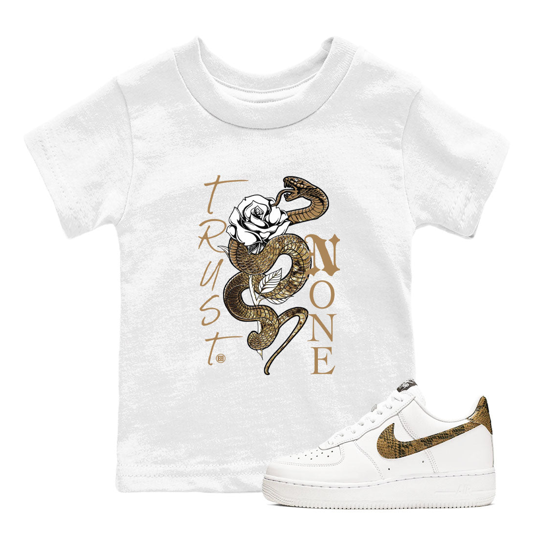 Trust None snkmatch Tees Kids - Air Force 1 Ivory Snake