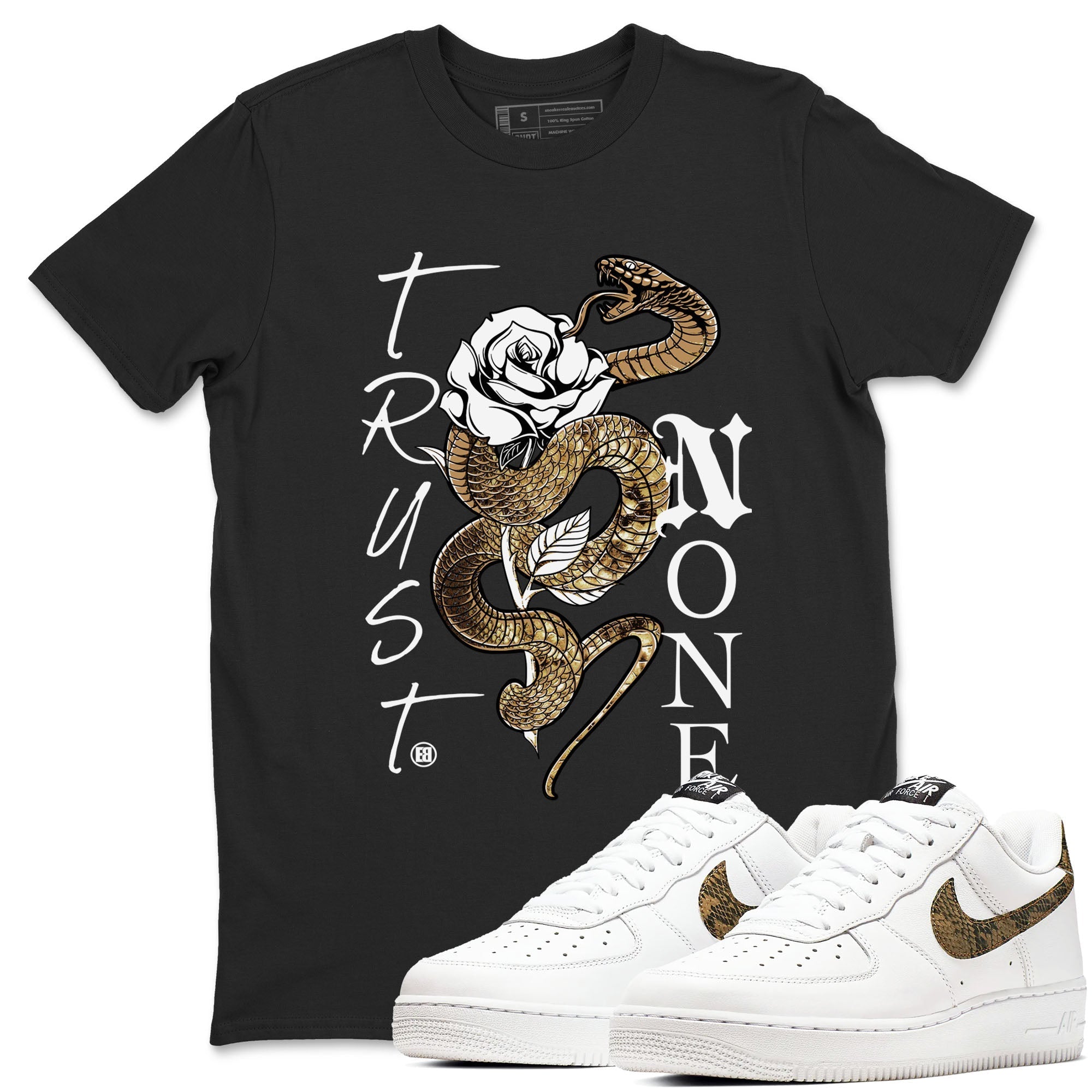 Trust None snkmatch Tees - Air Force 1 Ivory Snake