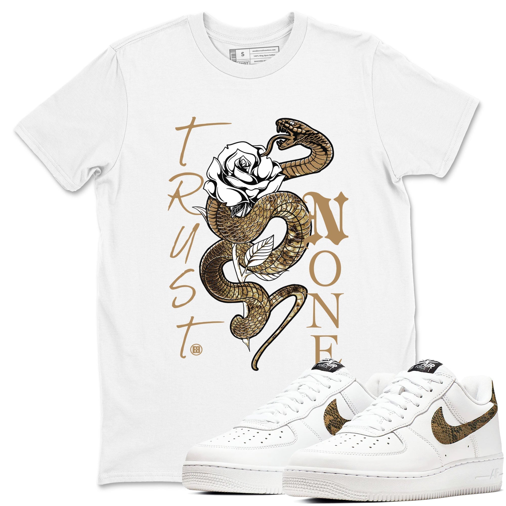 Trust None snkmatch Tees - Air Force 1 Ivory Snake
