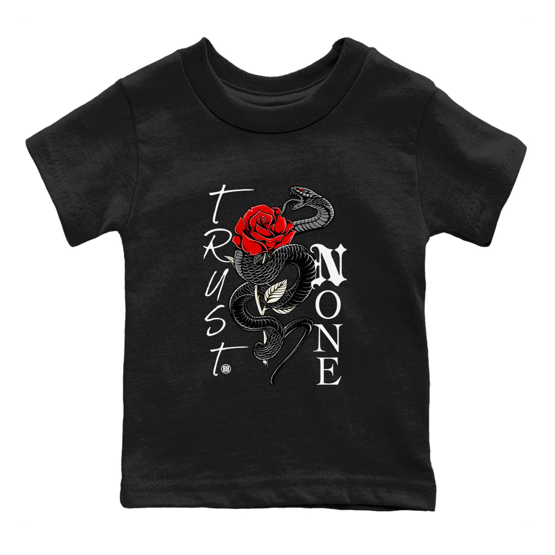 Trust None snkmatch Tees Kids - Air Jordan 1 Black Toe Reimagined