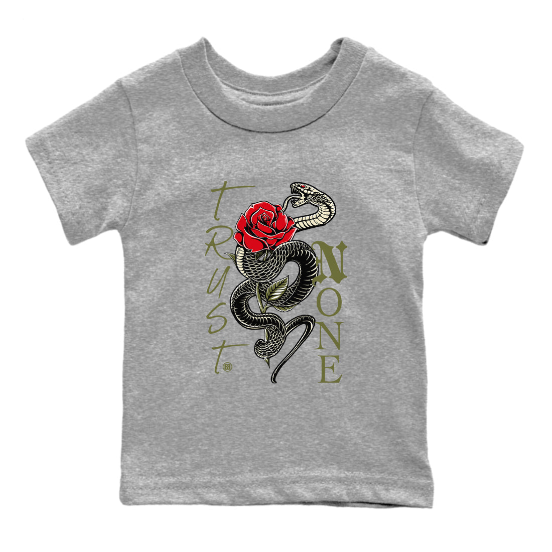 Trust None snkmatch Tees Kids - Air Jordan 1 Travis Scott Medium Olive