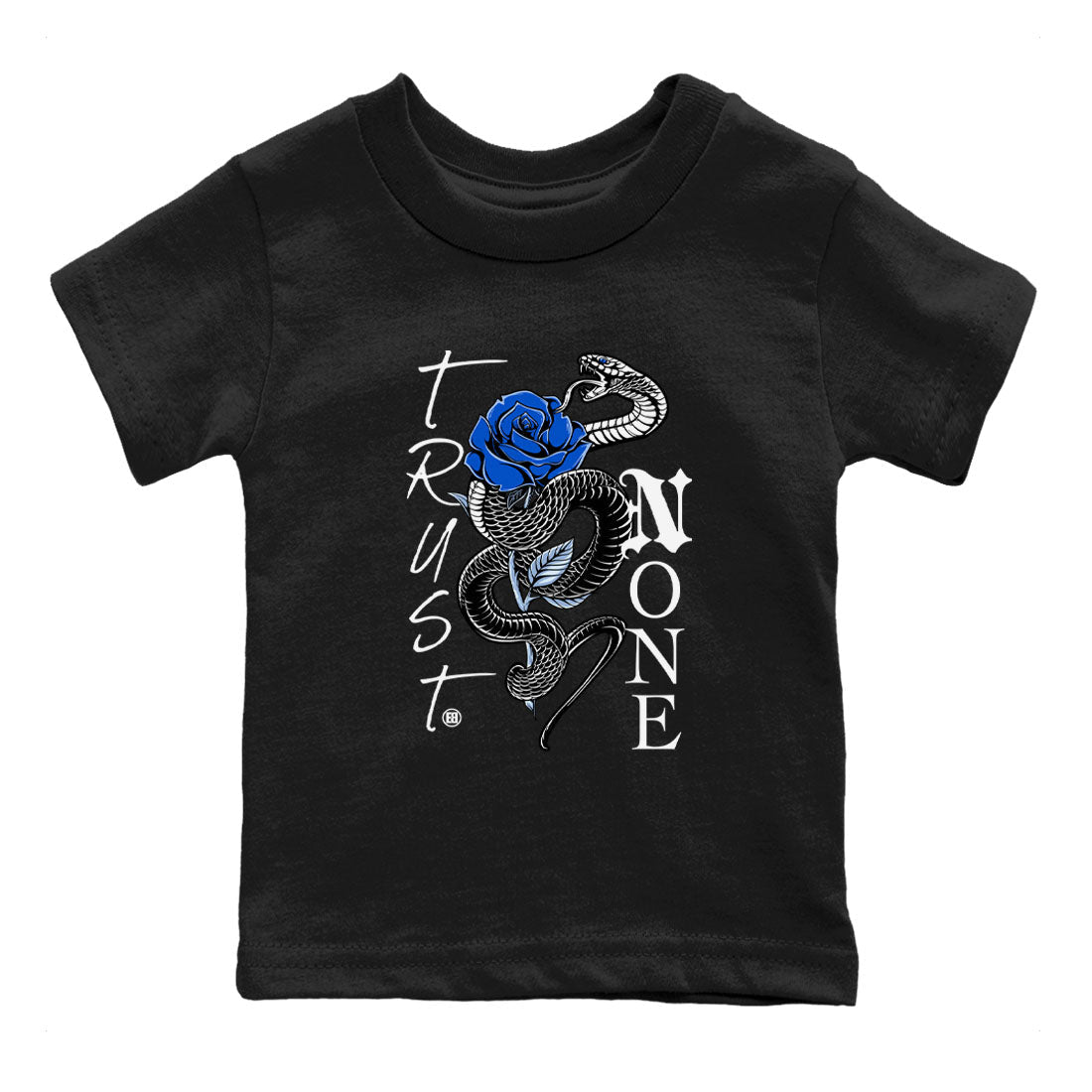 Trust None snkmatch Tees Kids - Air Jordan 11 Black and Varsity Royal
