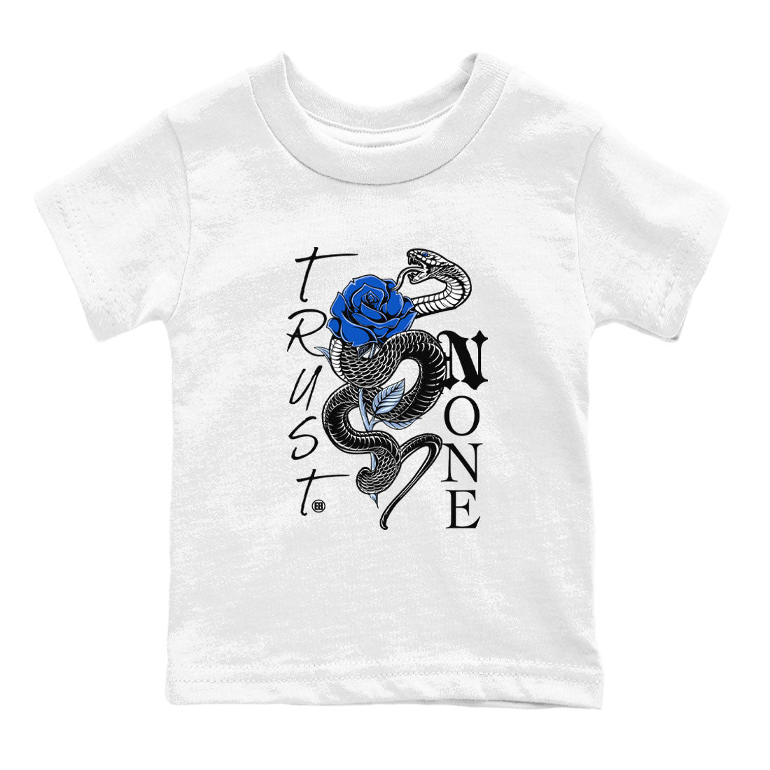 Trust None snkmatch Tees Kids - Air Jordan 11 Black and Varsity Royal